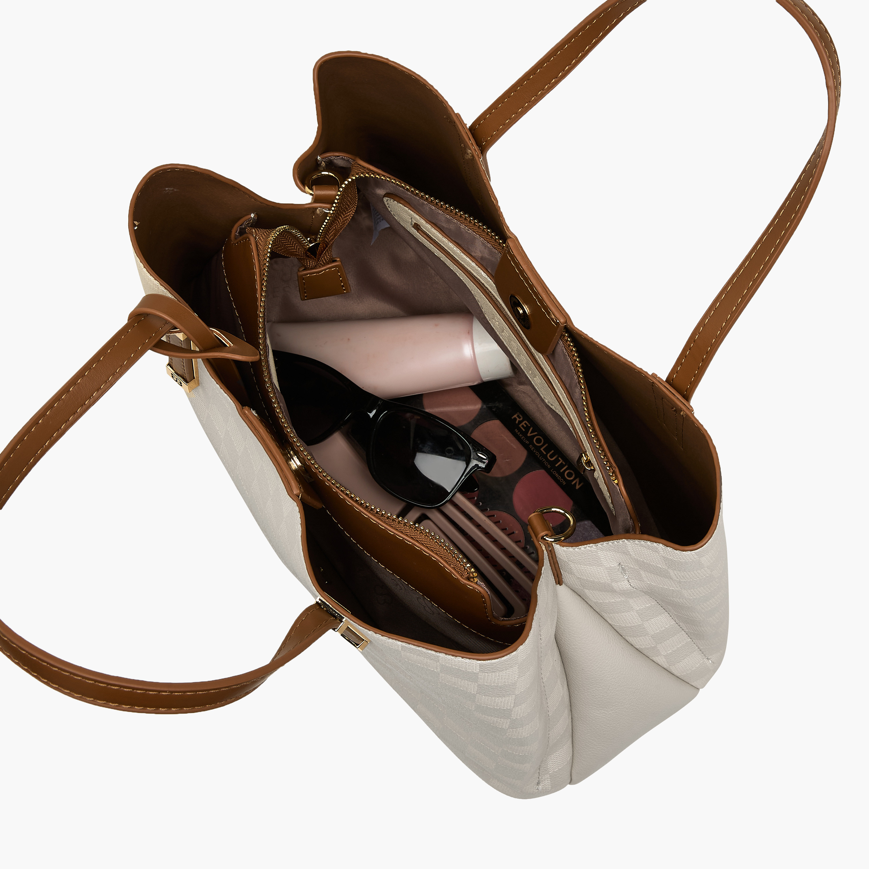 Bessie London Checked Tote Bag with Detachable Strap-women-bagsandwallets-handbags-image-9