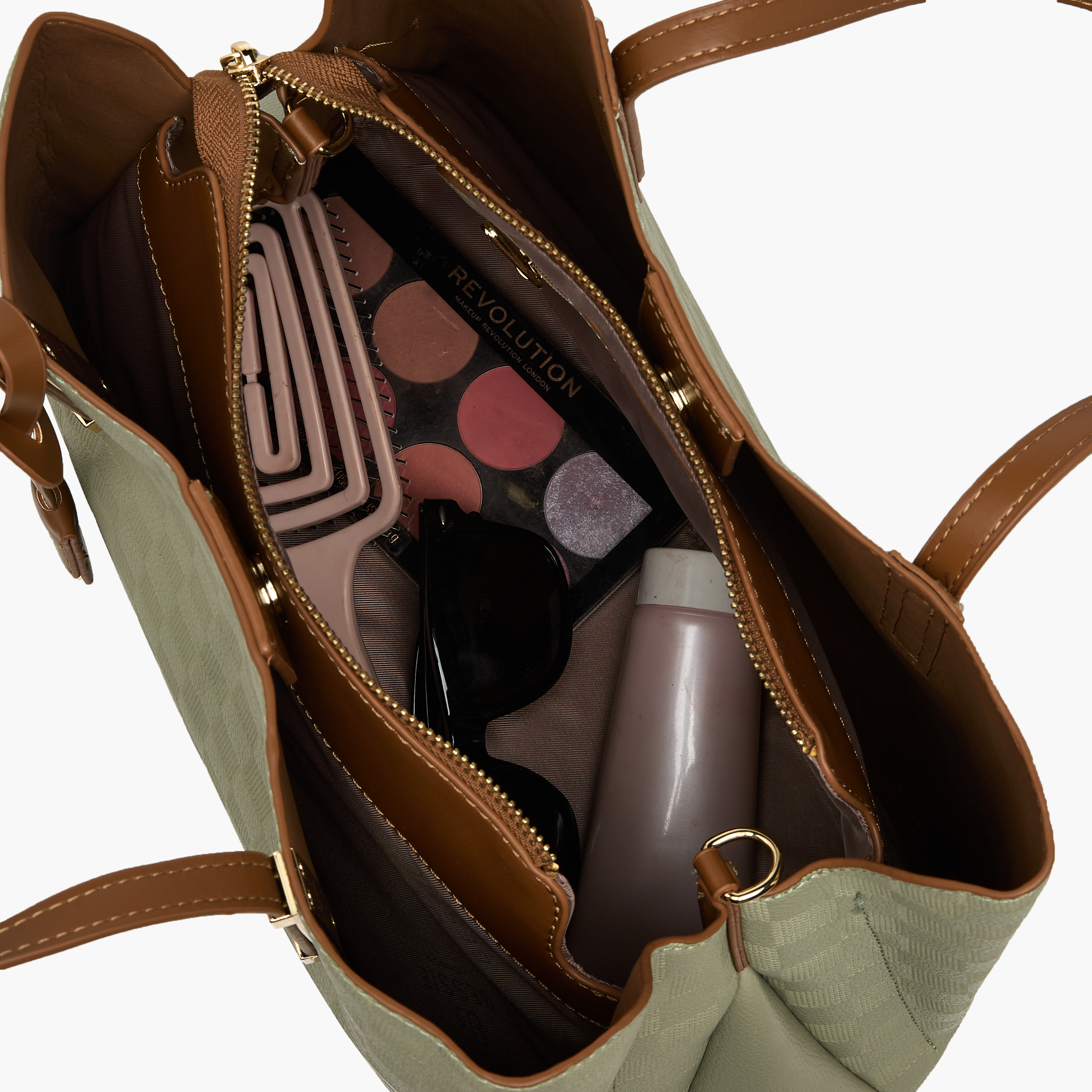 Bessie London Checked Tote Bag with Detachable Strap-women-bagsandwallets-handbags-image-9