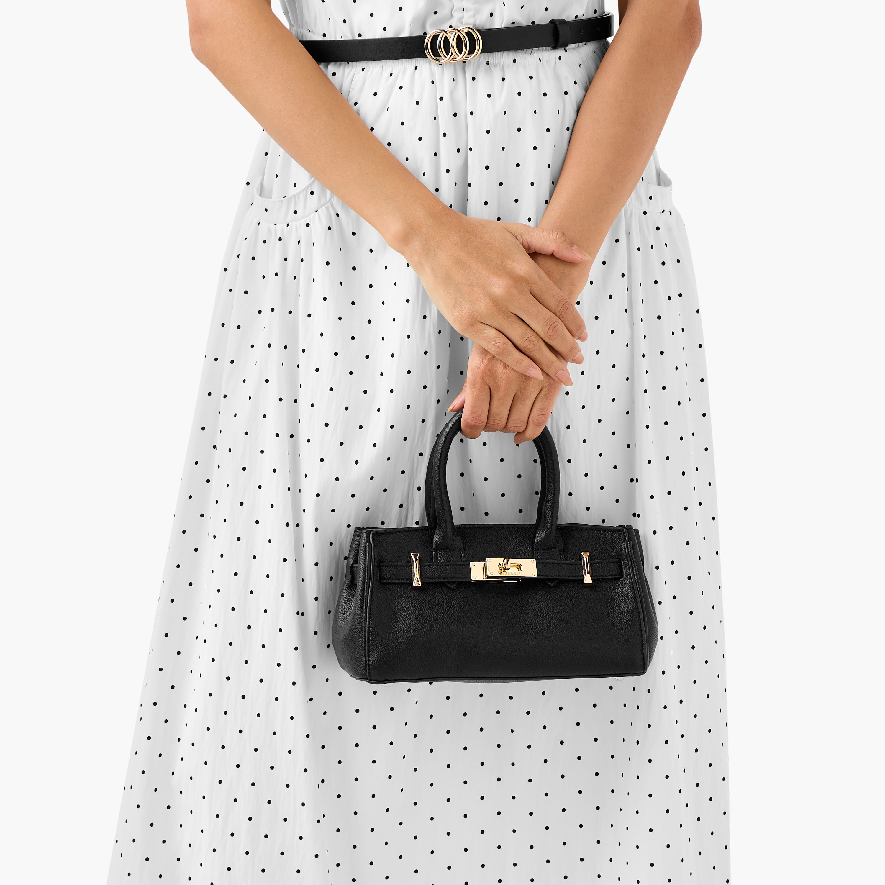 Bessie London Textured Tote Bag with Detachable Chain Strap-women-bagsandwallets-handbags-image-2