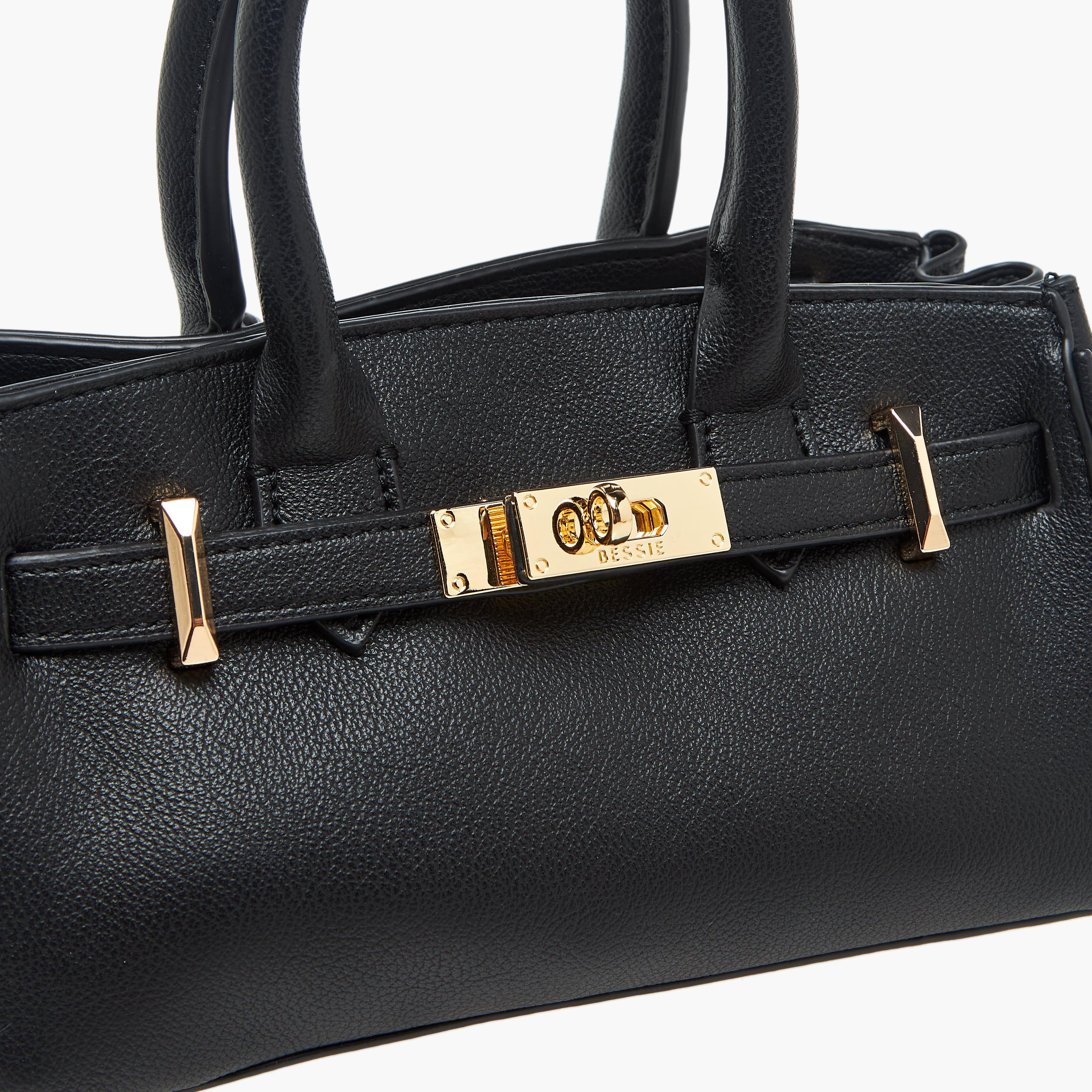 Bessie London Textured Tote Bag with Detachable Chain Strap-women-bagsandwallets-handbags-image-5