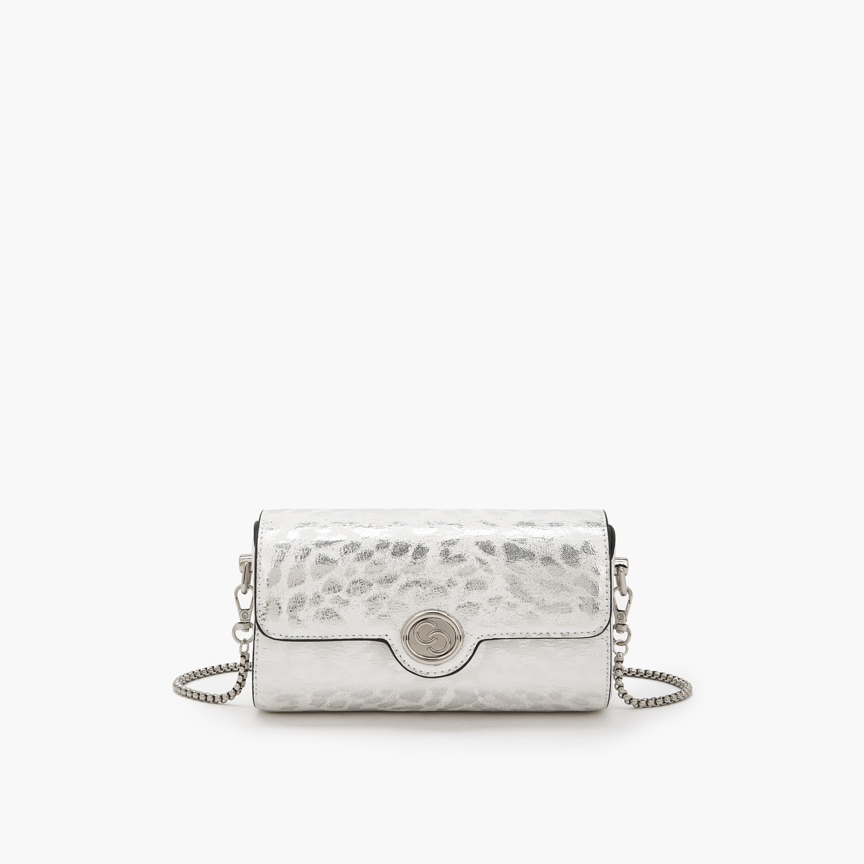 Celeste Metallic Print Crossbody Bag with Chain Strap-women-bagsandwallets-handbags-image-1