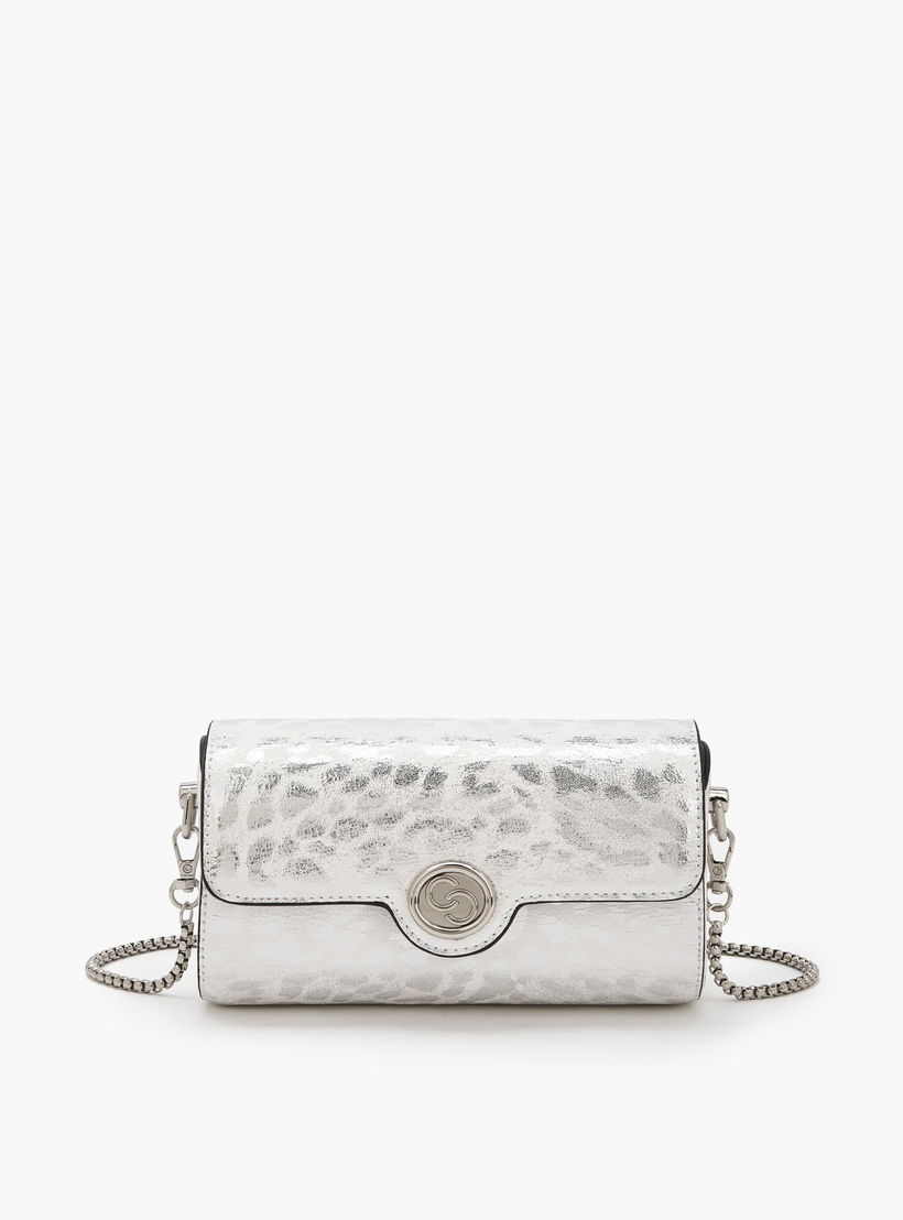 Celeste Metallic Print Crossbody Bag with Chain Strap-women-bagsandwallets-handbags-image-1