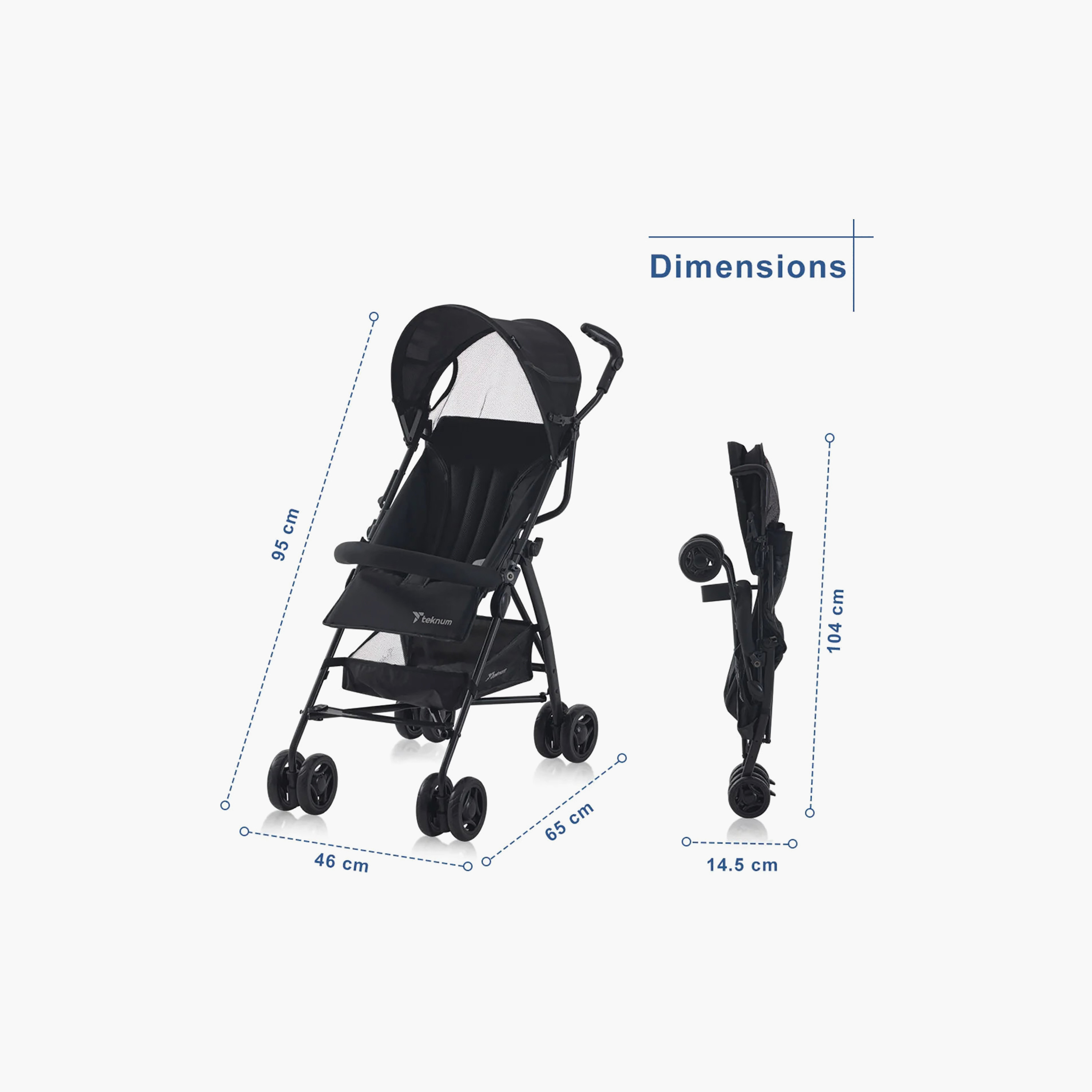 Teknum Eco Lite Stroller - Black-baby-gear-strollersandprams-strollers-image-4