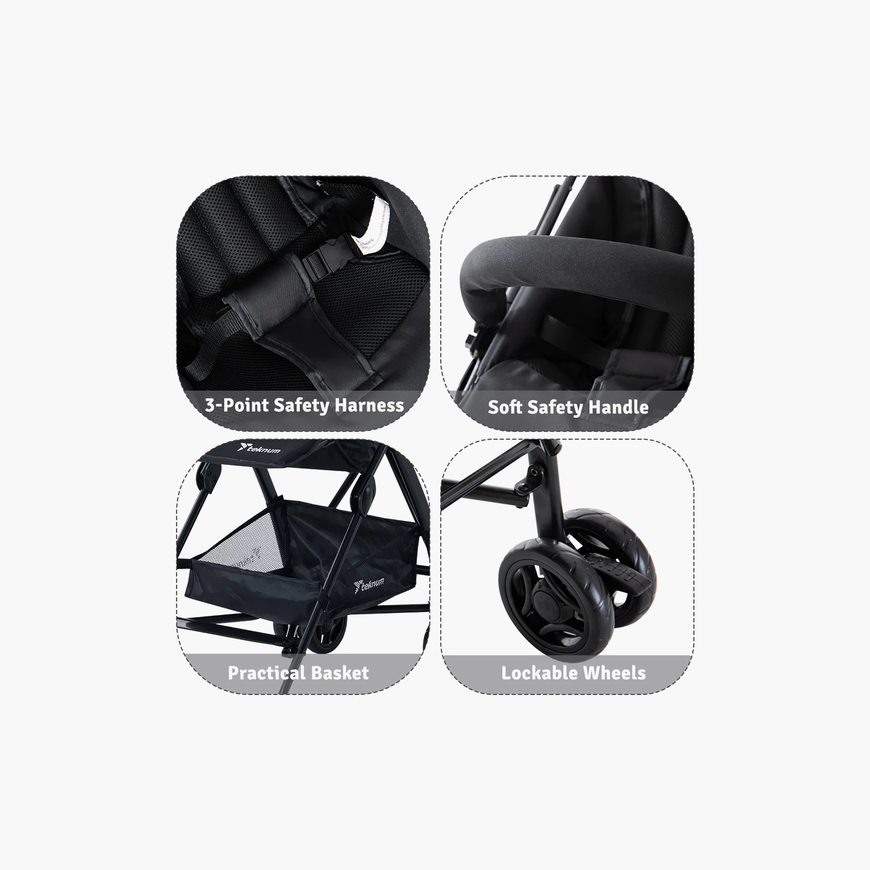 Teknum Eco Lite Stroller - Black-baby-gear-strollersandprams-strollers-image-5