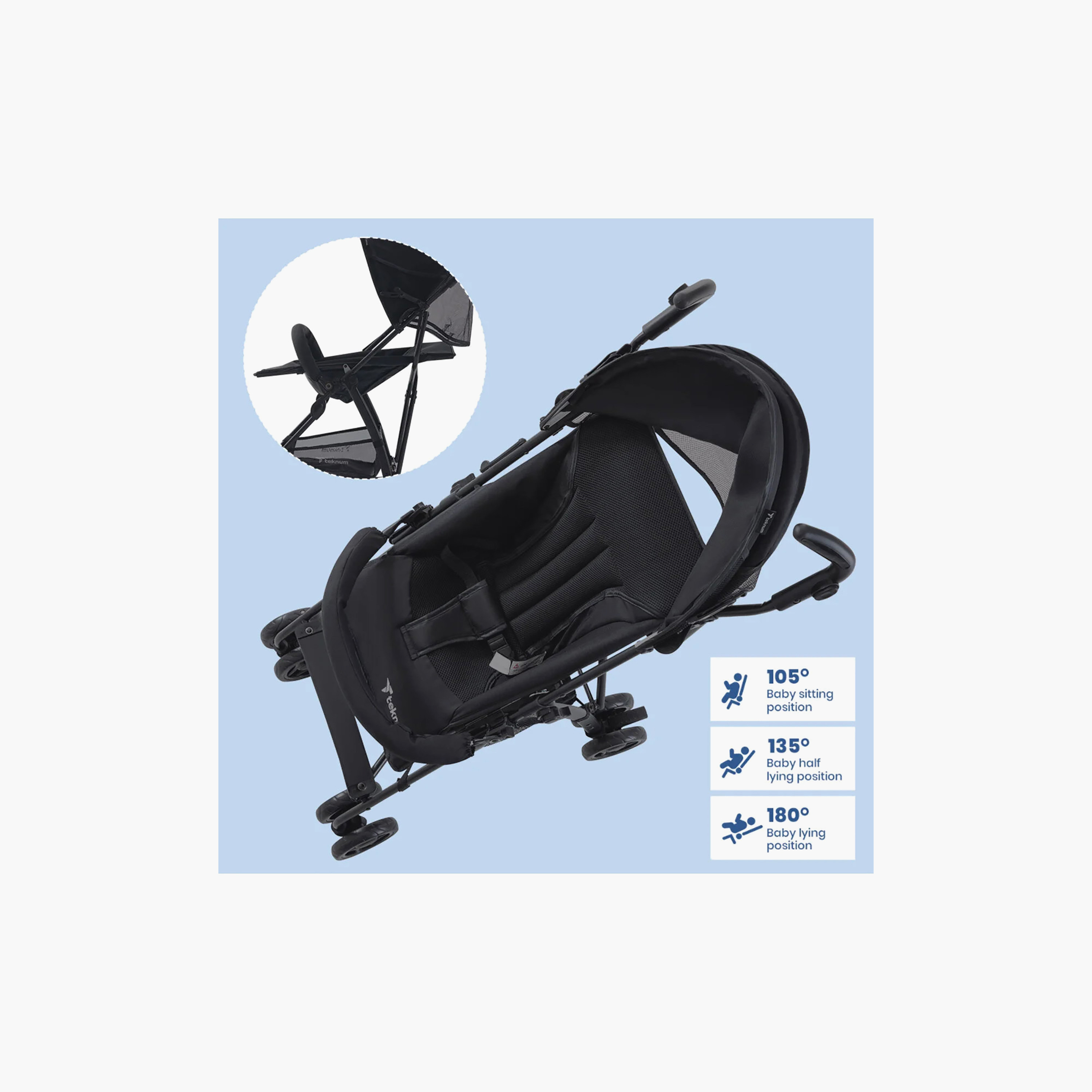 Teknum Eco Lite Stroller - Black-baby-gear-strollersandprams-strollers-image-6