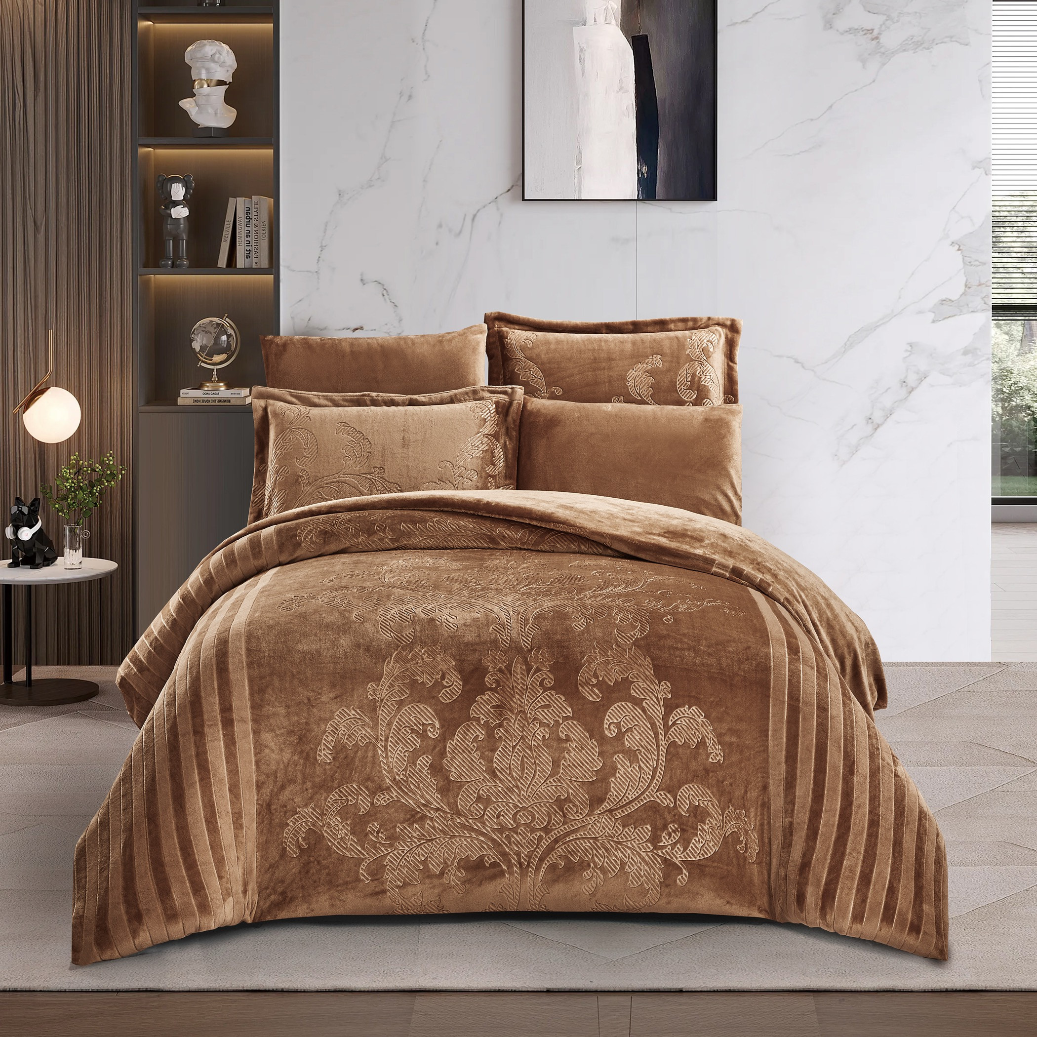 Embossed Velvet Comforter Set, King-household-bedding-comfortersandbedspreads-comforters-image-1