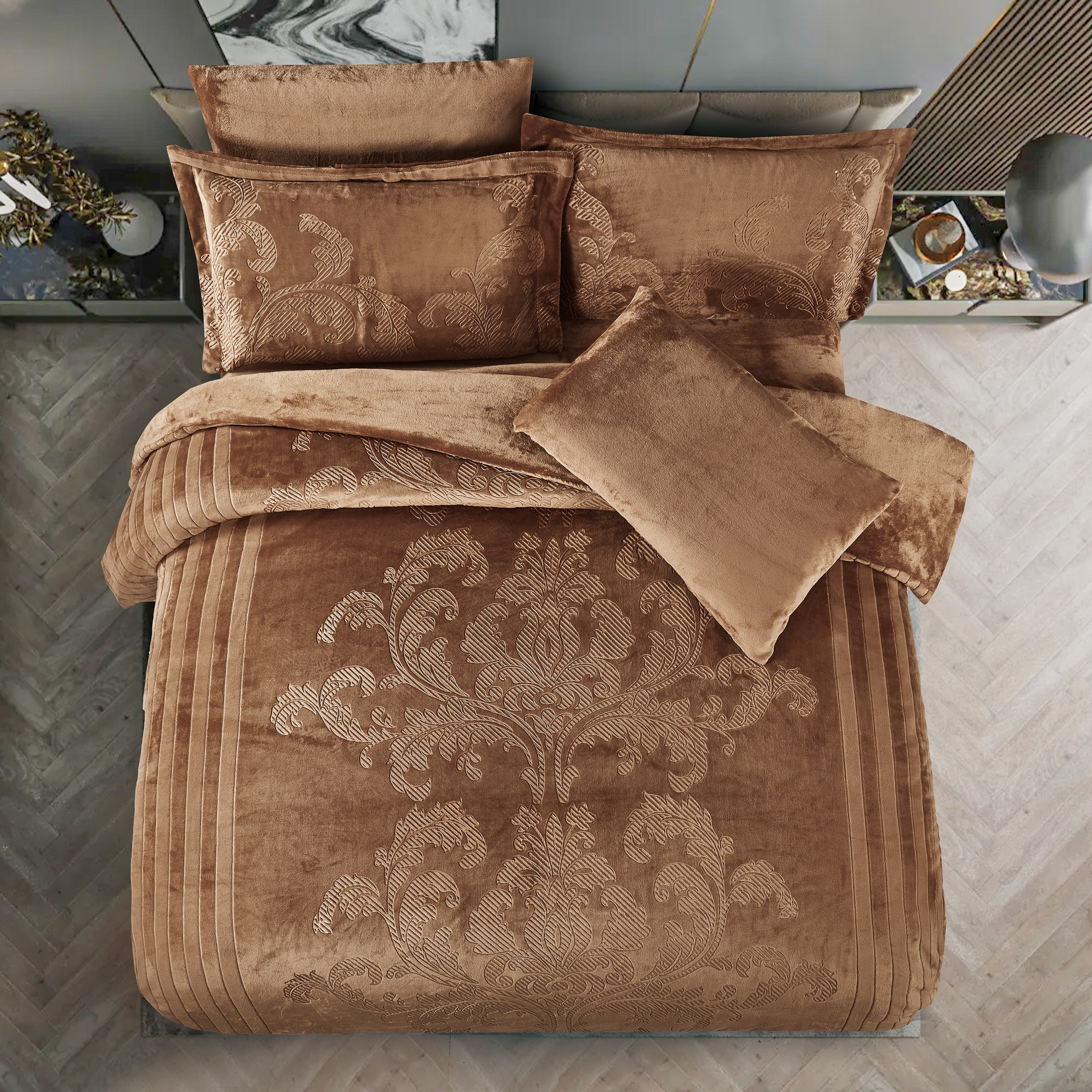 Embossed Velvet Comforter Set, King-household-bedding-comfortersandbedspreads-comforters-image-2