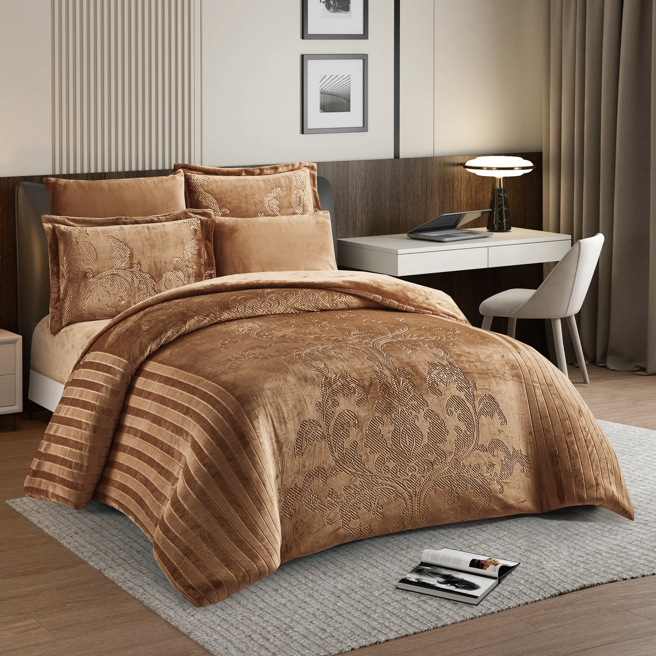 Embossed Velvet Comforter Set, King-household-bedding-comfortersandbedspreads-comforters-image-3