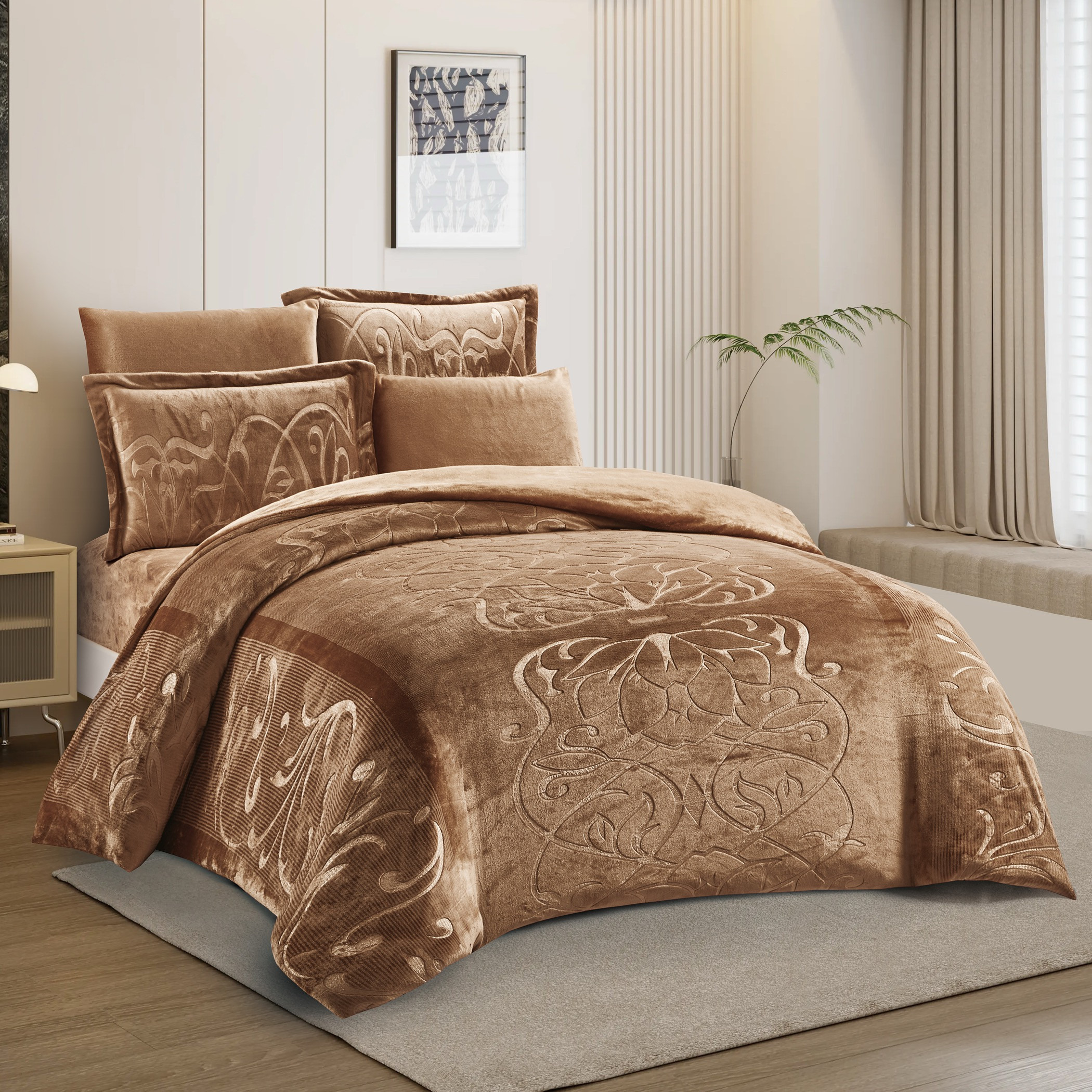 Embossed Velvet Comforter Set King-household-bedding-comfortersandbedspreads-comforters-image-5