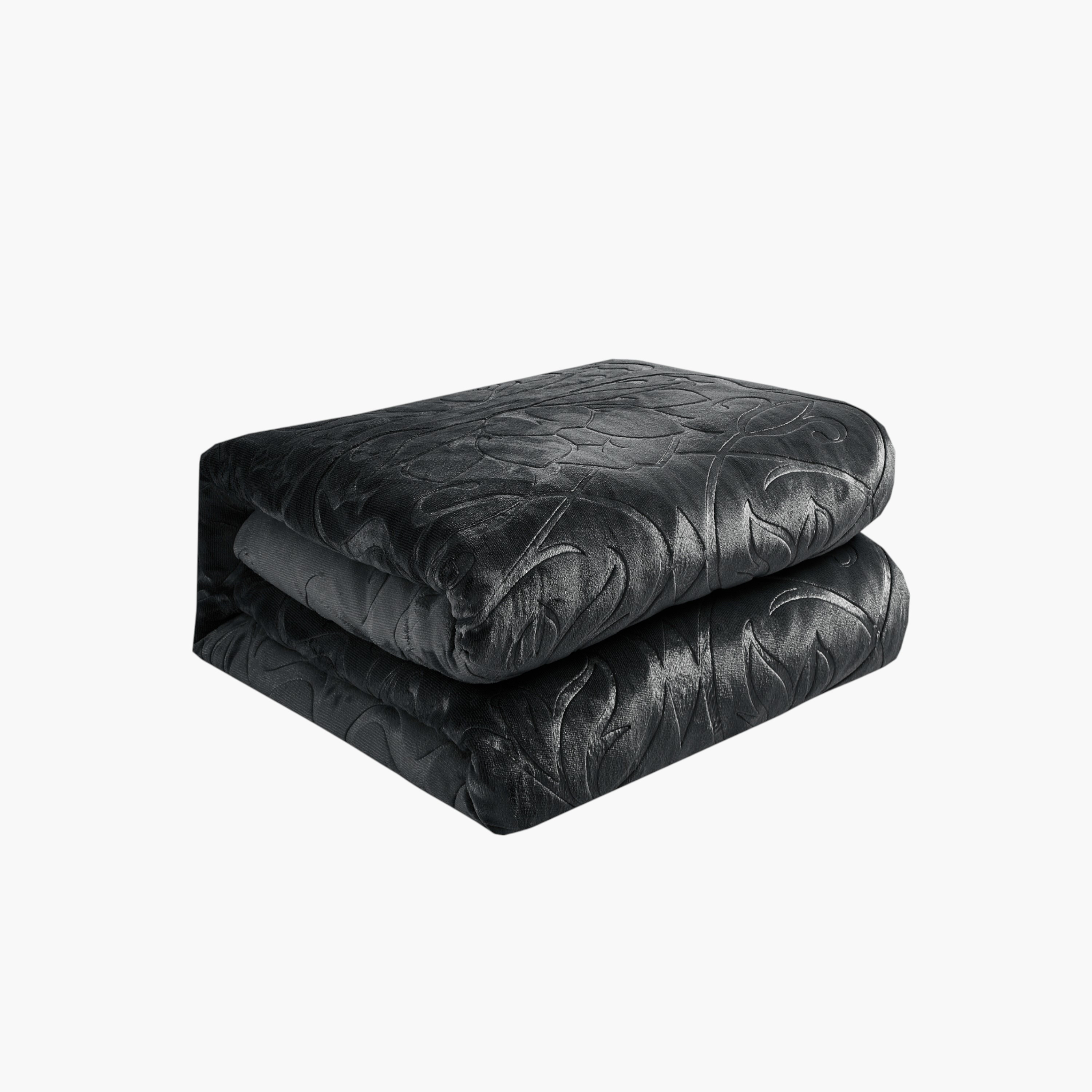 طقم لحاف مخملي منقوش كينج-household-bedding-comfortersandbedspreads-comforters-image-4