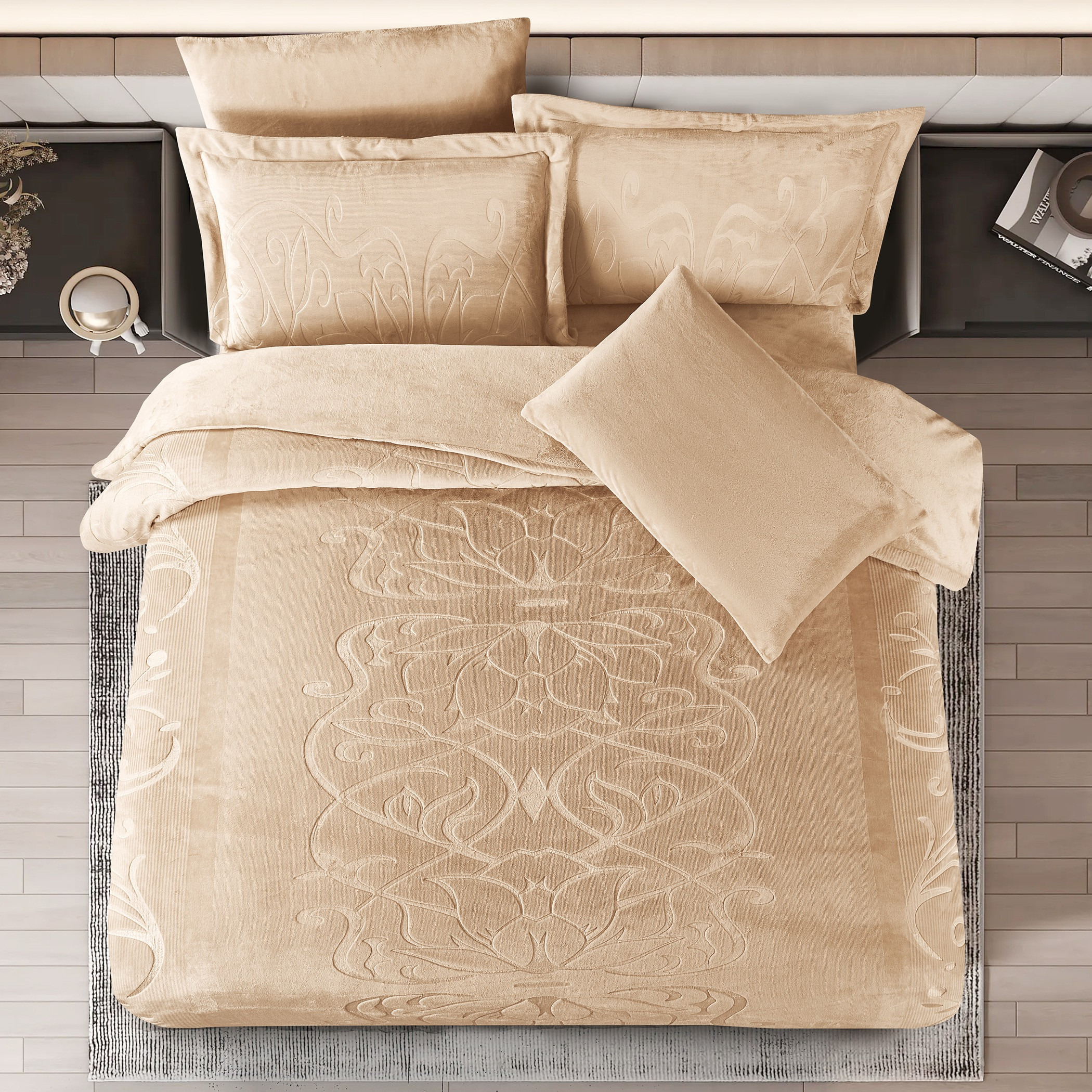 طقم لحاف مخمل منقوش كينج-household-bedding-comfortersandbedspreads-comforters-image-2