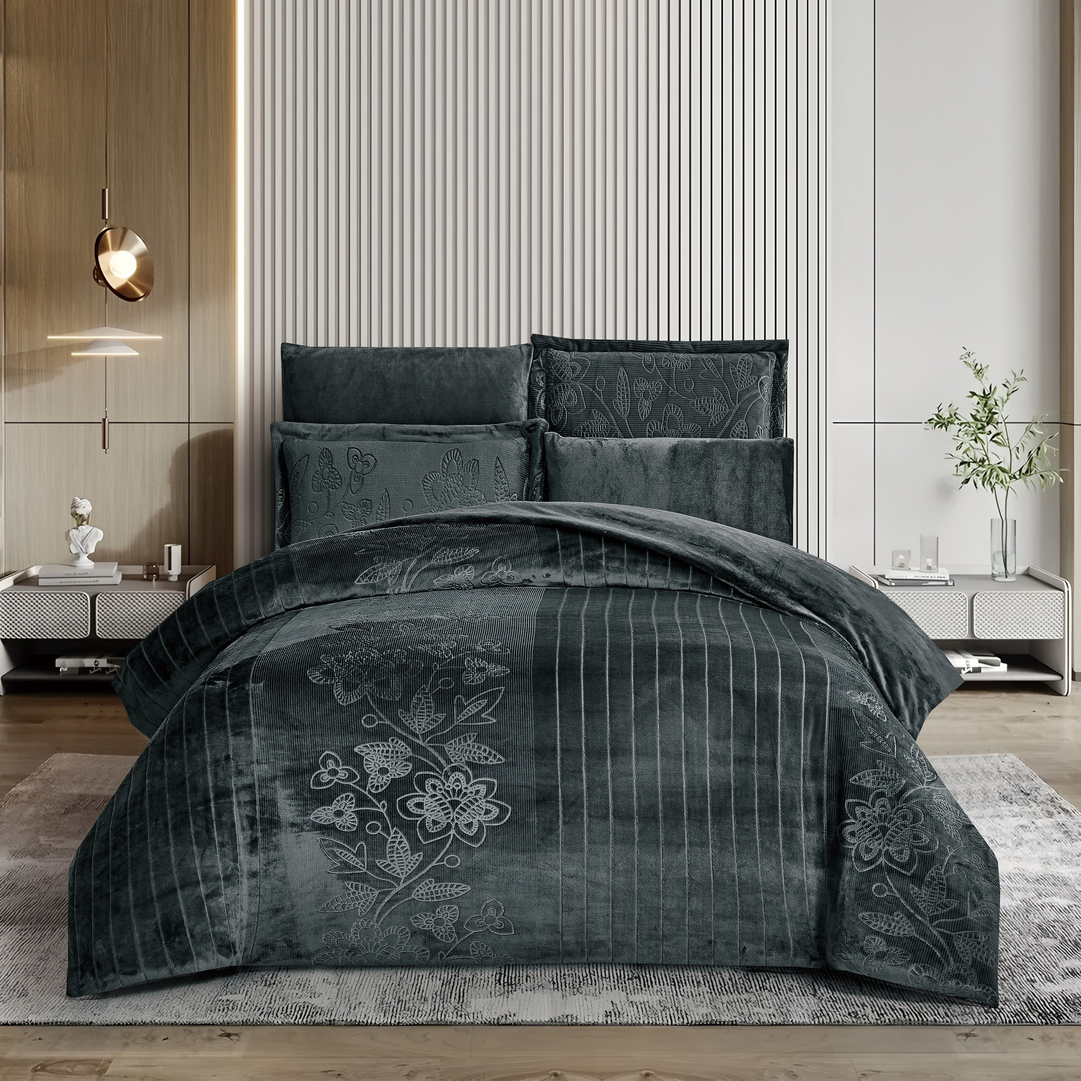 Embossed Velvet Comforter Set King-household-bedding-comfortersandbedspreads-comforters-image-1