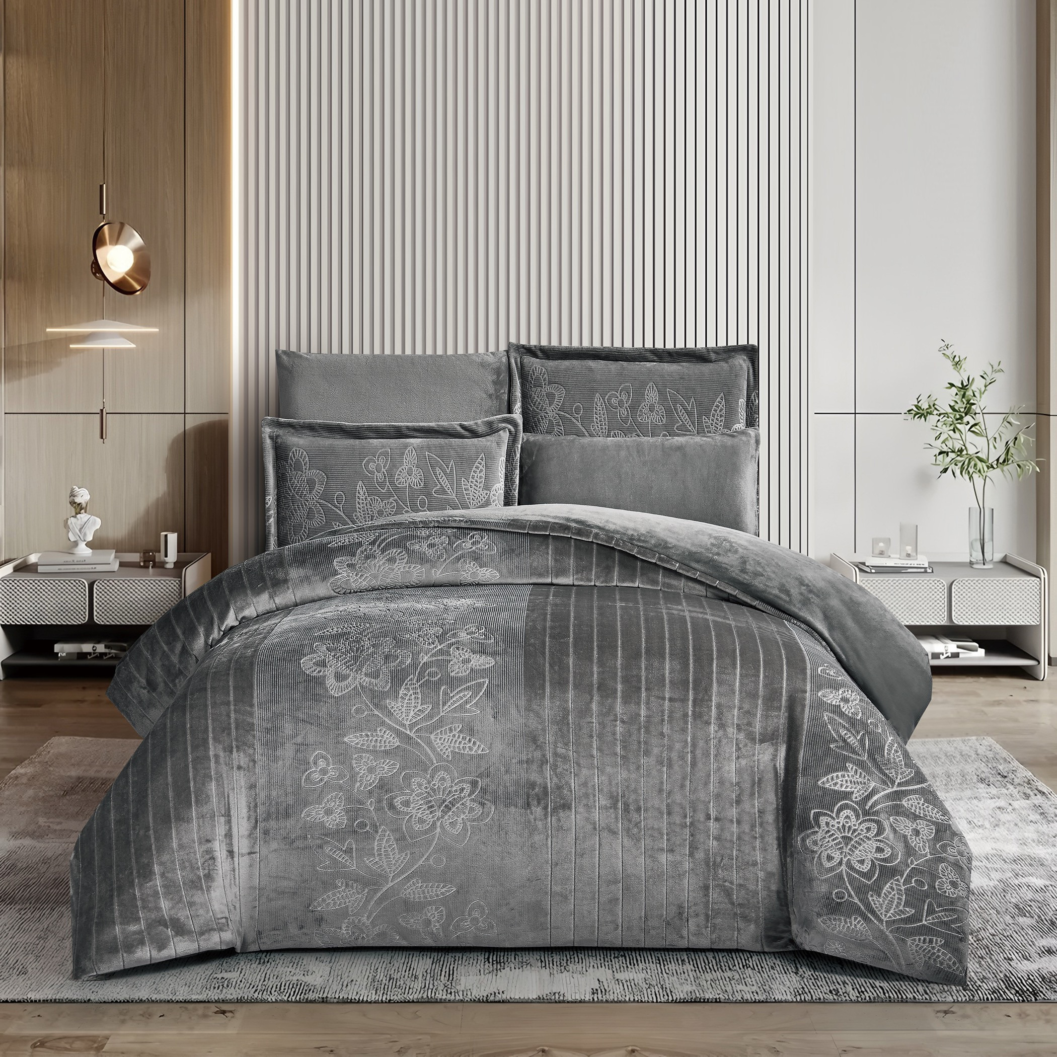 Embossed Velvet Comforter Set King-household-bedding-comfortersandbedspreads-comforters-image-1