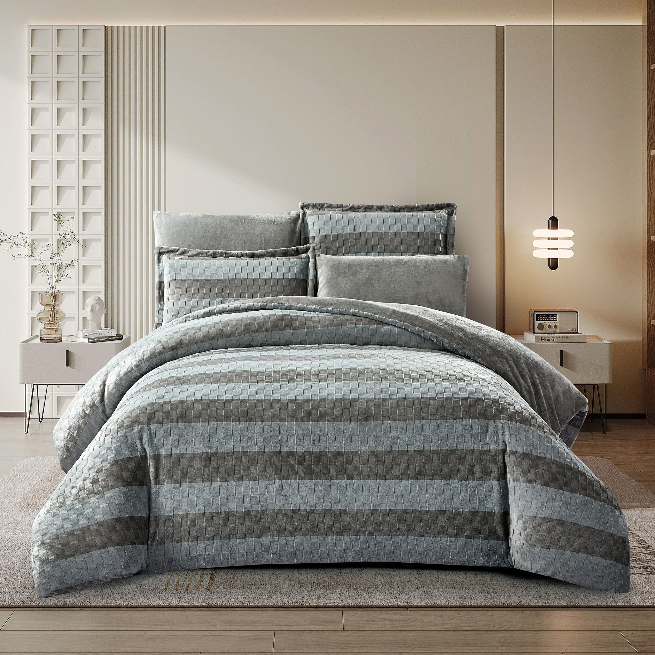 Embossed Velvet Comforter Set King-household-bedding-comfortersandbedspreads-comforters-image-1