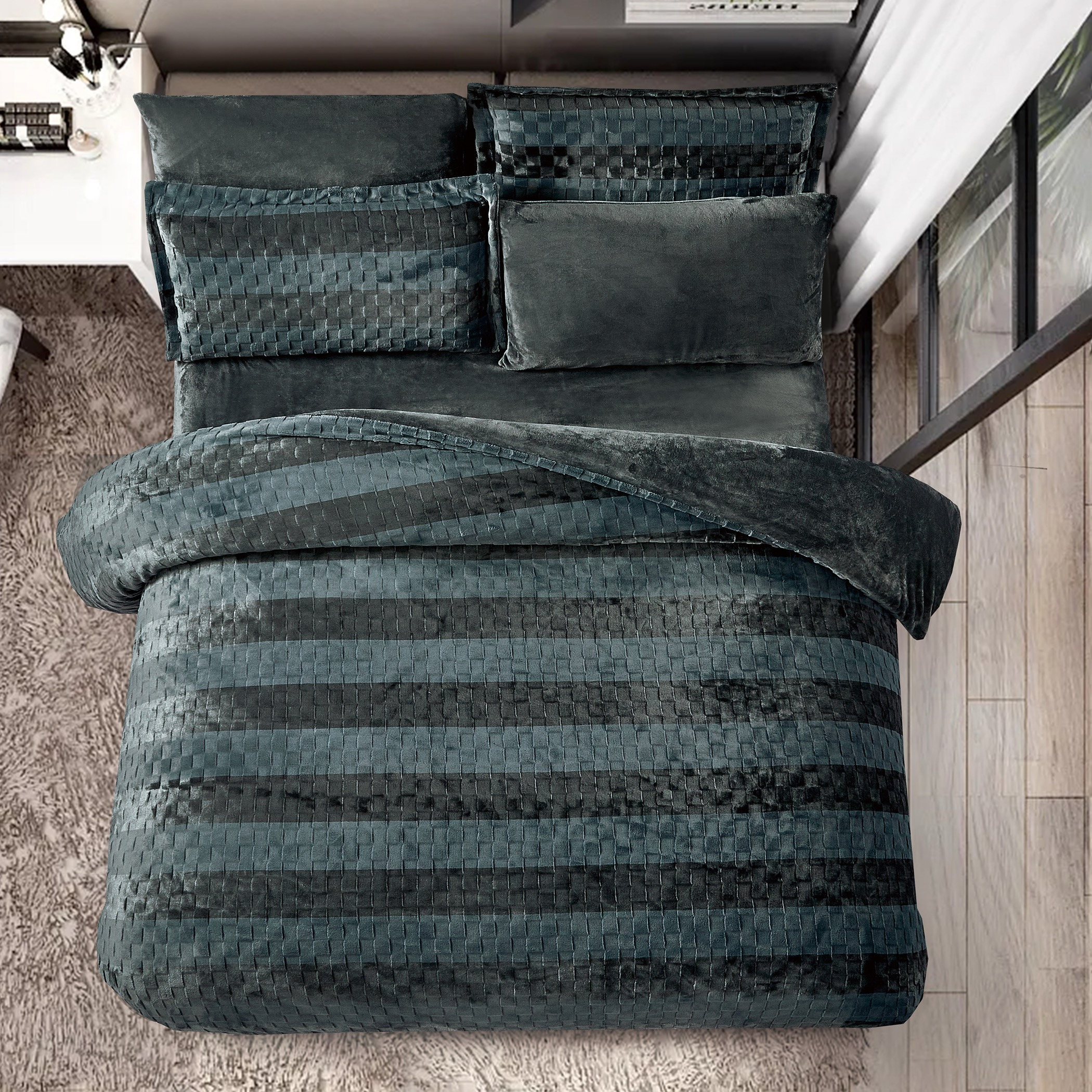 Woven Velvet Comforter Set-household-bedding-comfortersandbedspreads-comforters-image-2