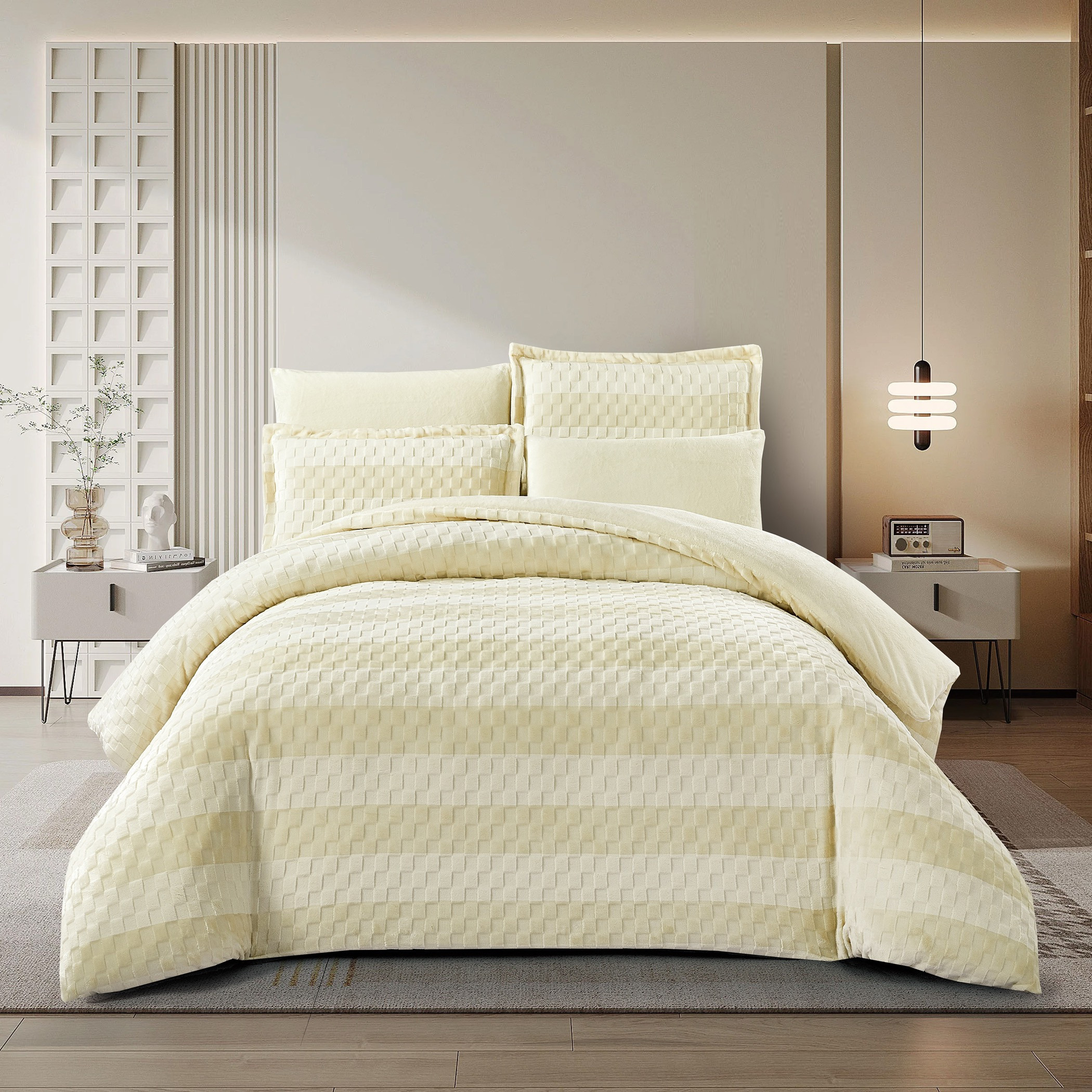 Textured Plush Comforter Set-household-bedding-comfortersandbedspreads-comforters-image-1