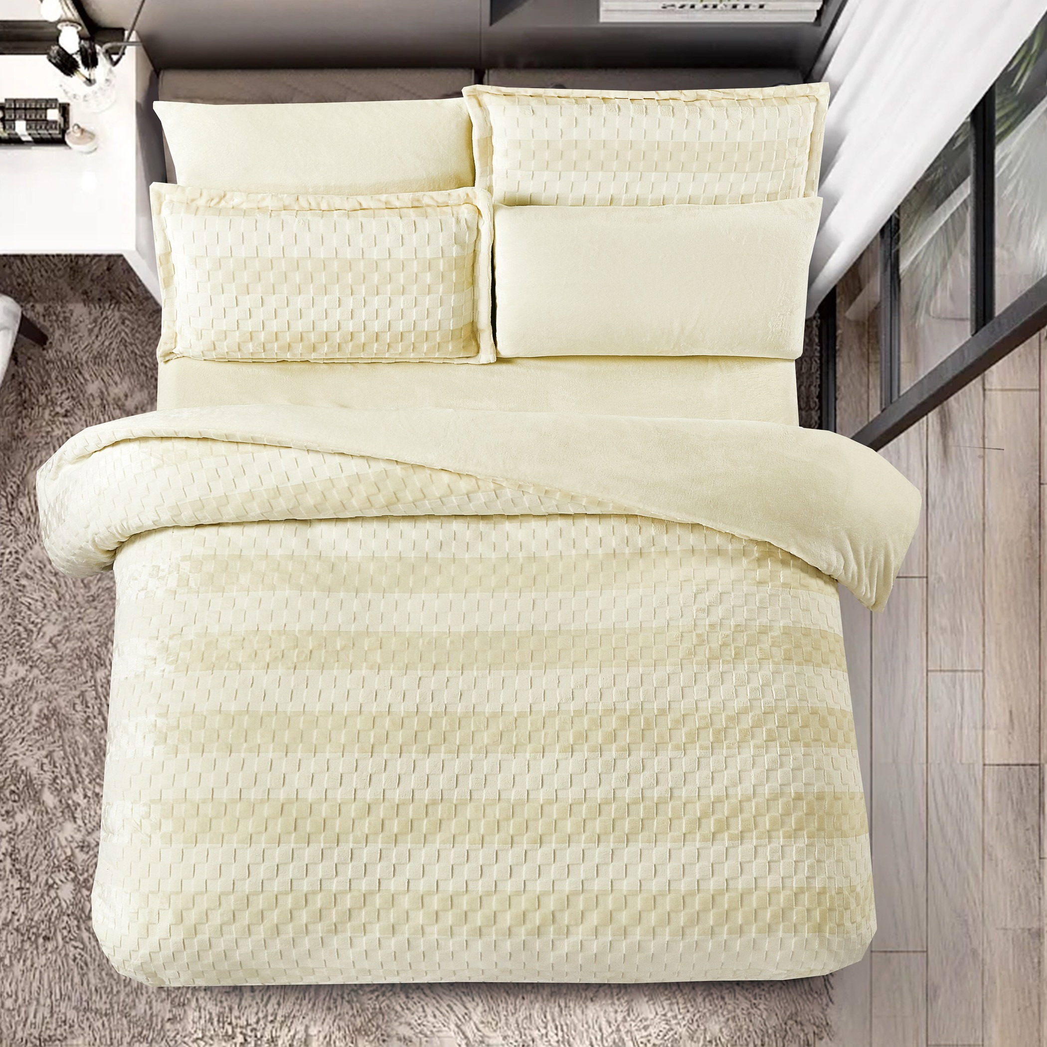 Textured Plush Comforter Set-household-bedding-comfortersandbedspreads-comforters-image-2