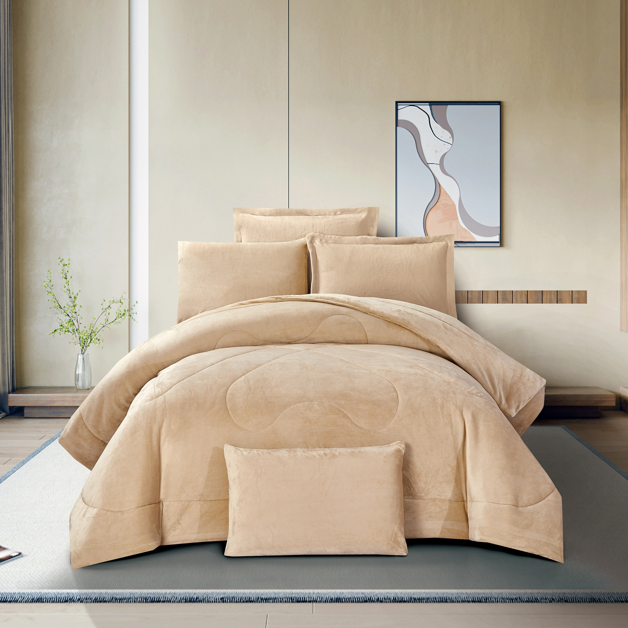 Plush Velvet Comforter Set King Size-household-bedding-comfortersandbedspreads-comforters-image-1