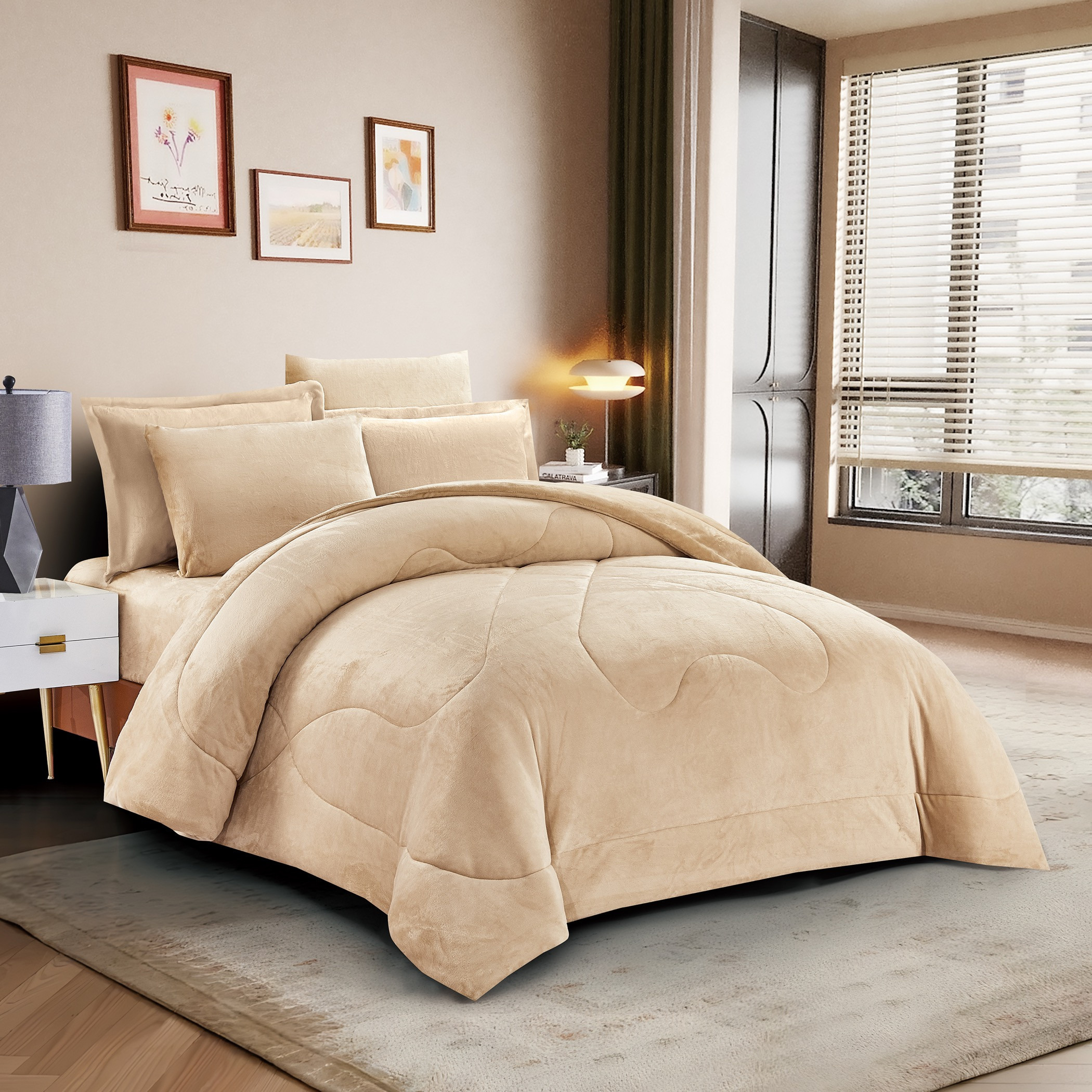 Plush Velvet Comforter Set King Size-household-bedding-comfortersandbedspreads-comforters-image-2