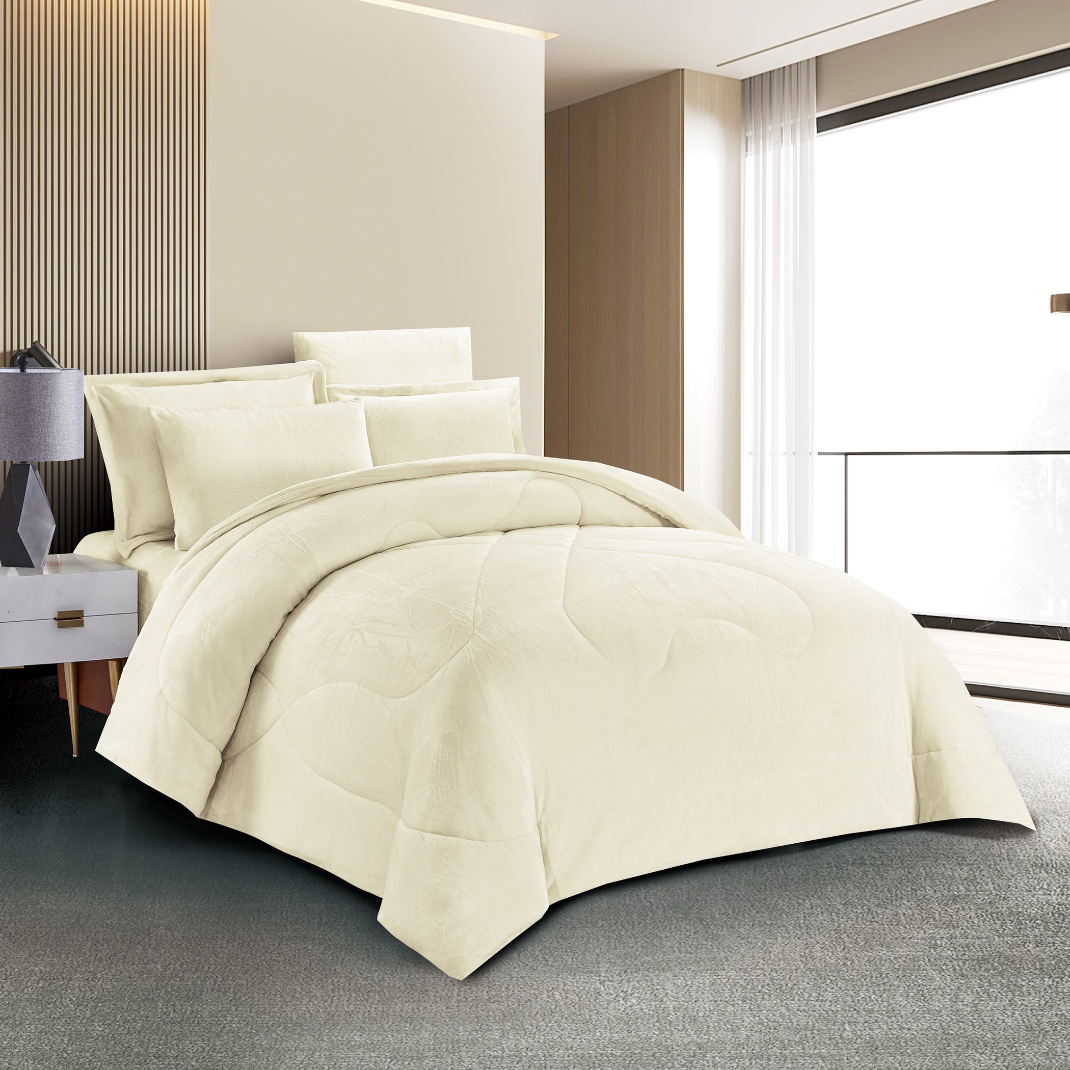 Plush Velvet Comforter Set King-household-bedding-comfortersandbedspreads-comforters-image-2