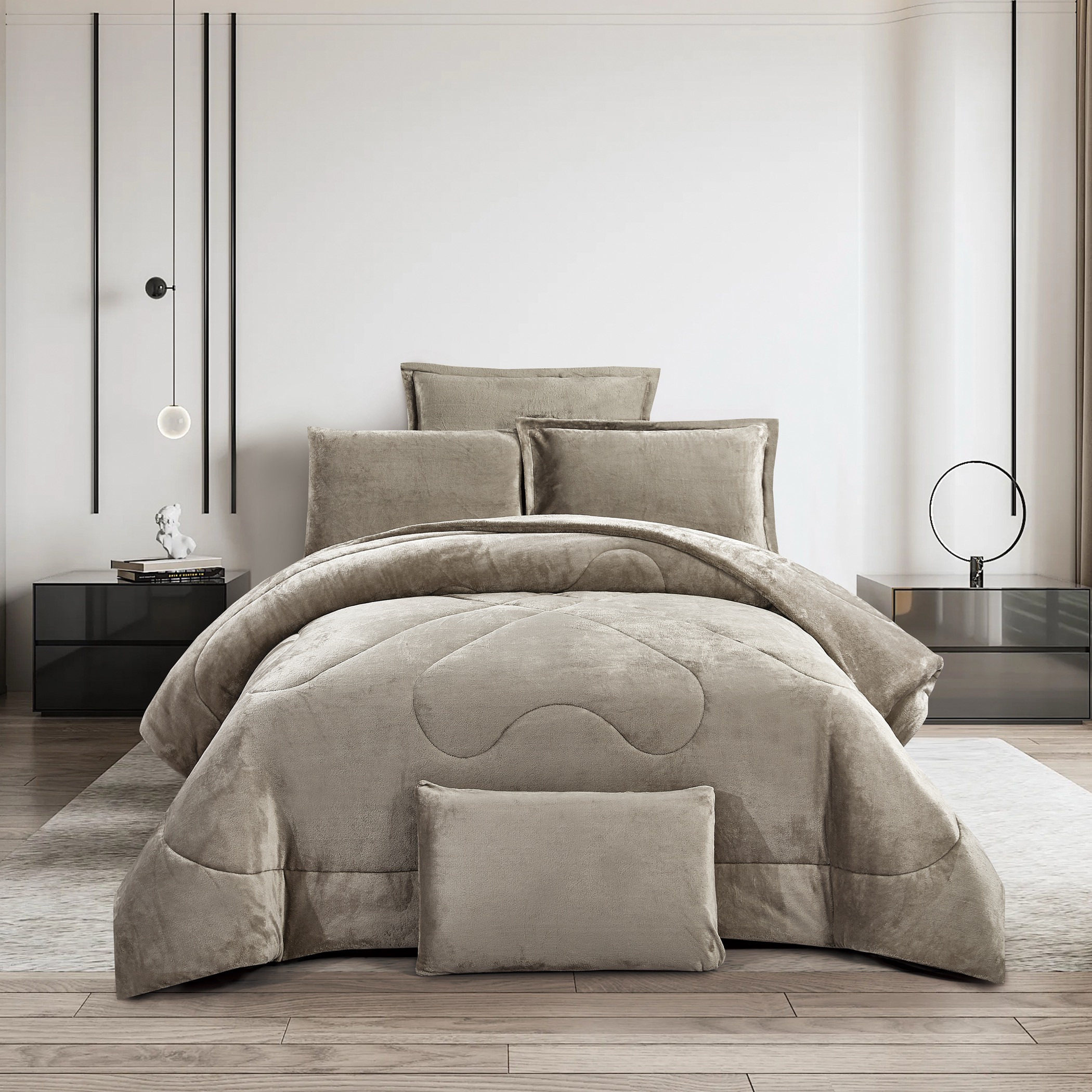 Plush Velvet Comforter Set King-household-bedding-comfortersandbedspreads-comforters-image-1