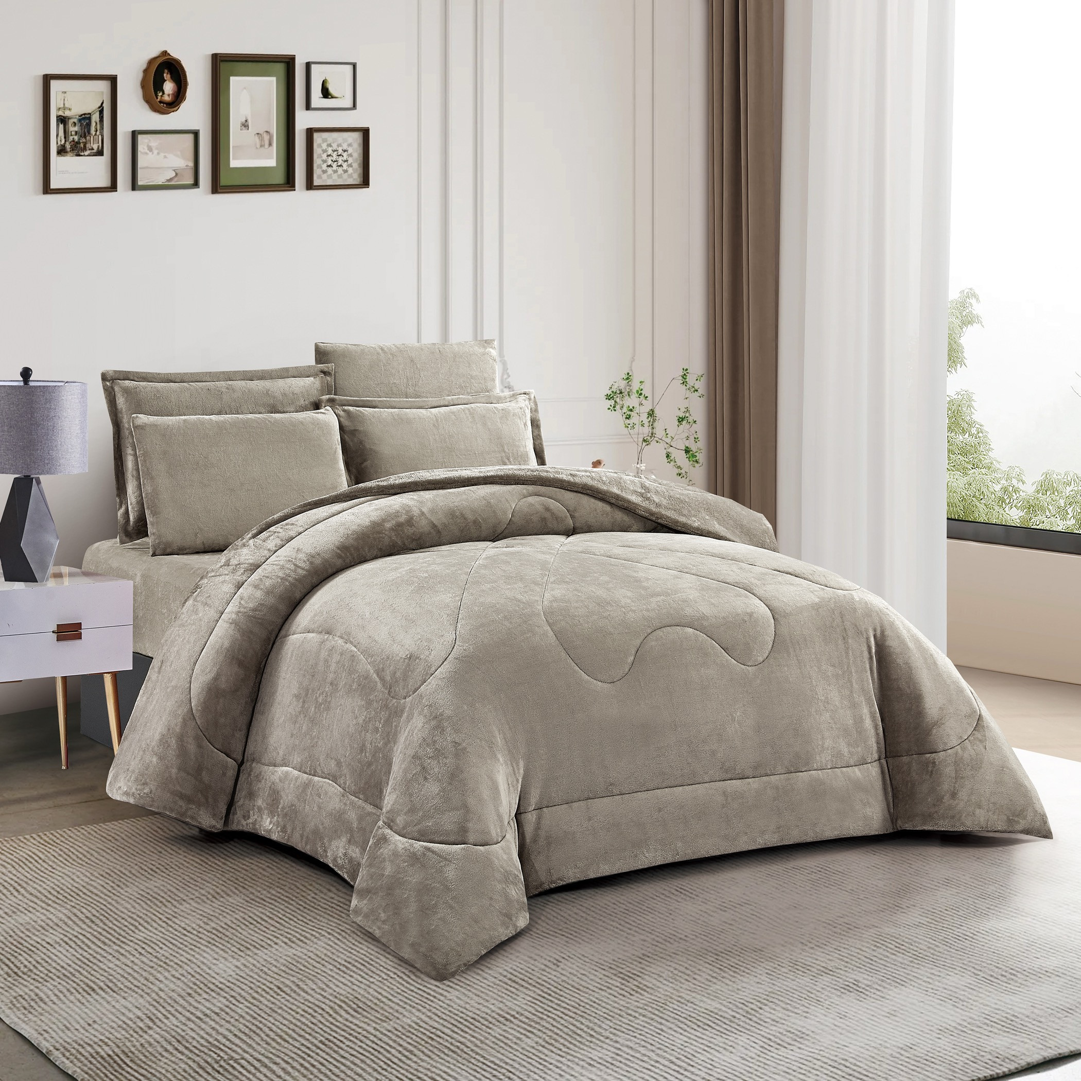 Plush Velvet Comforter Set King-household-bedding-comfortersandbedspreads-comforters-image-2
