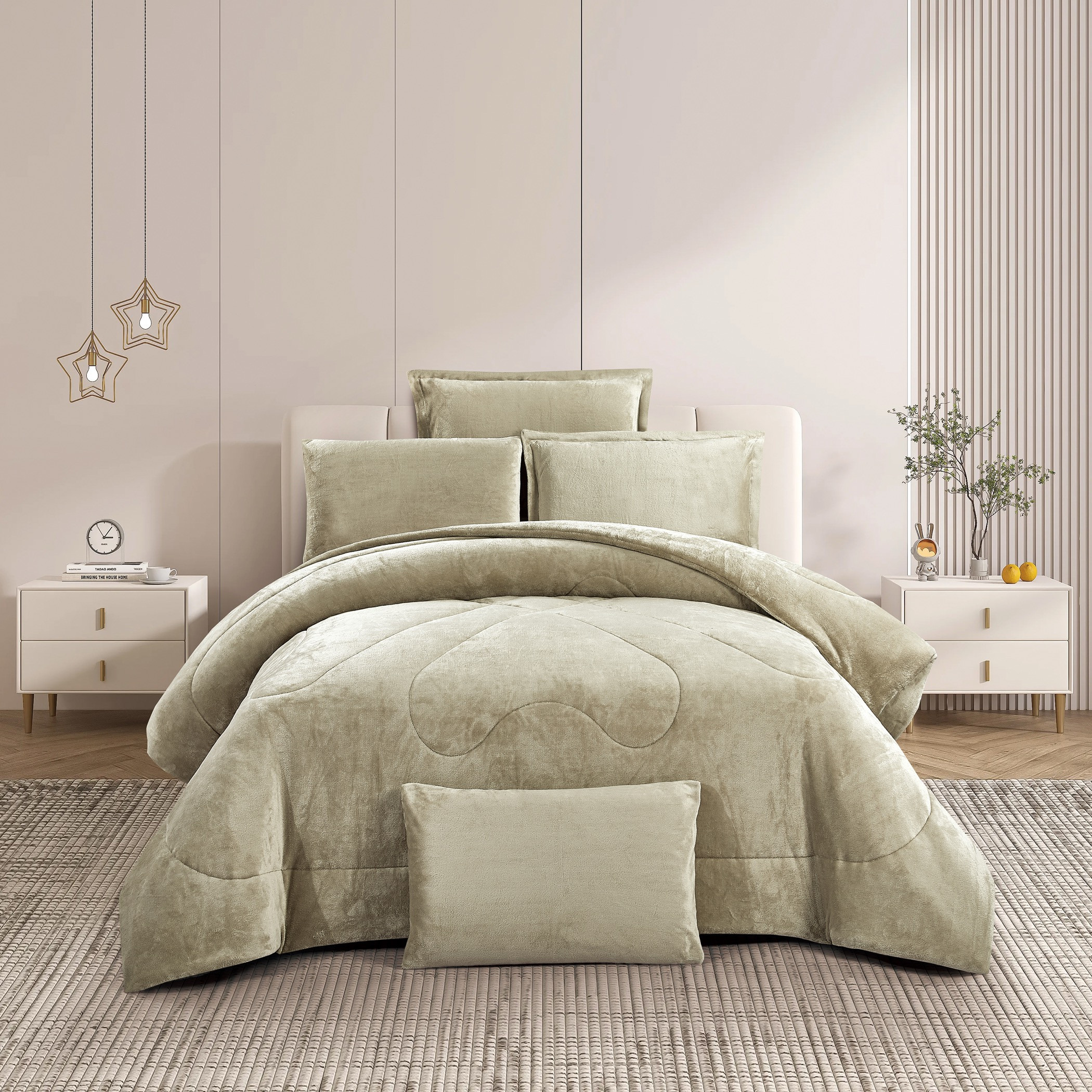 Plush Velvet Comforter Set Four Pieces-household-bedding-comfortersandbedspreads-comforters-image-1