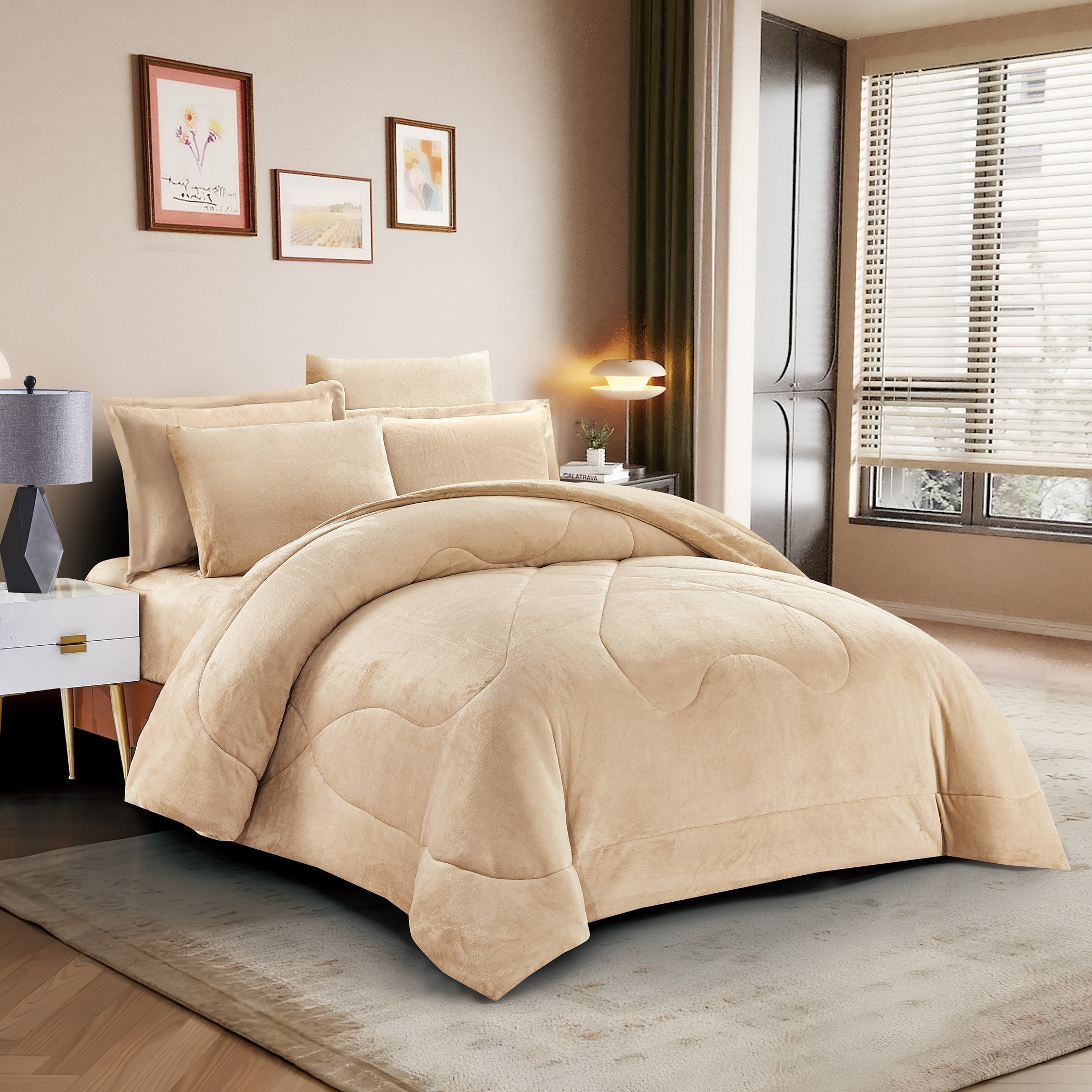 طقم لحاف مخملي فخم مفرد-household-bedding-comfortersandbedspreads-comforters-image-2