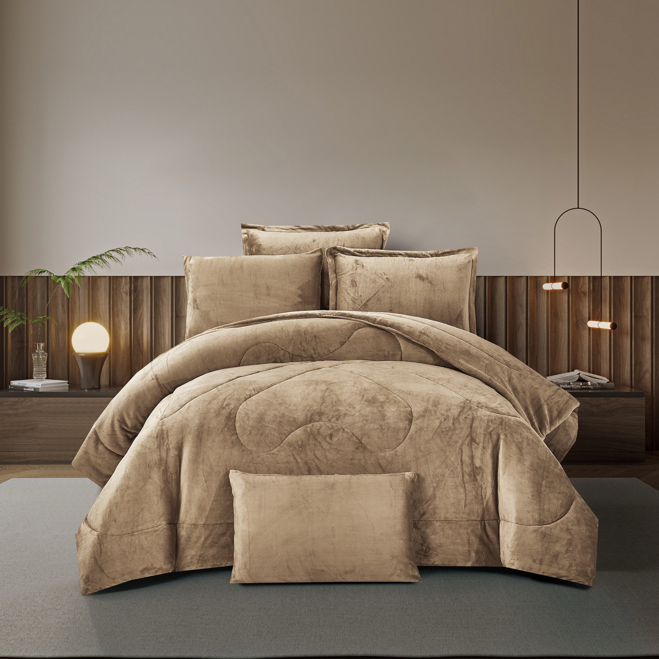 طقم لحاف مخملي مبطن فاخر-household-bedding-comfortersandbedspreads-comforters-image-1