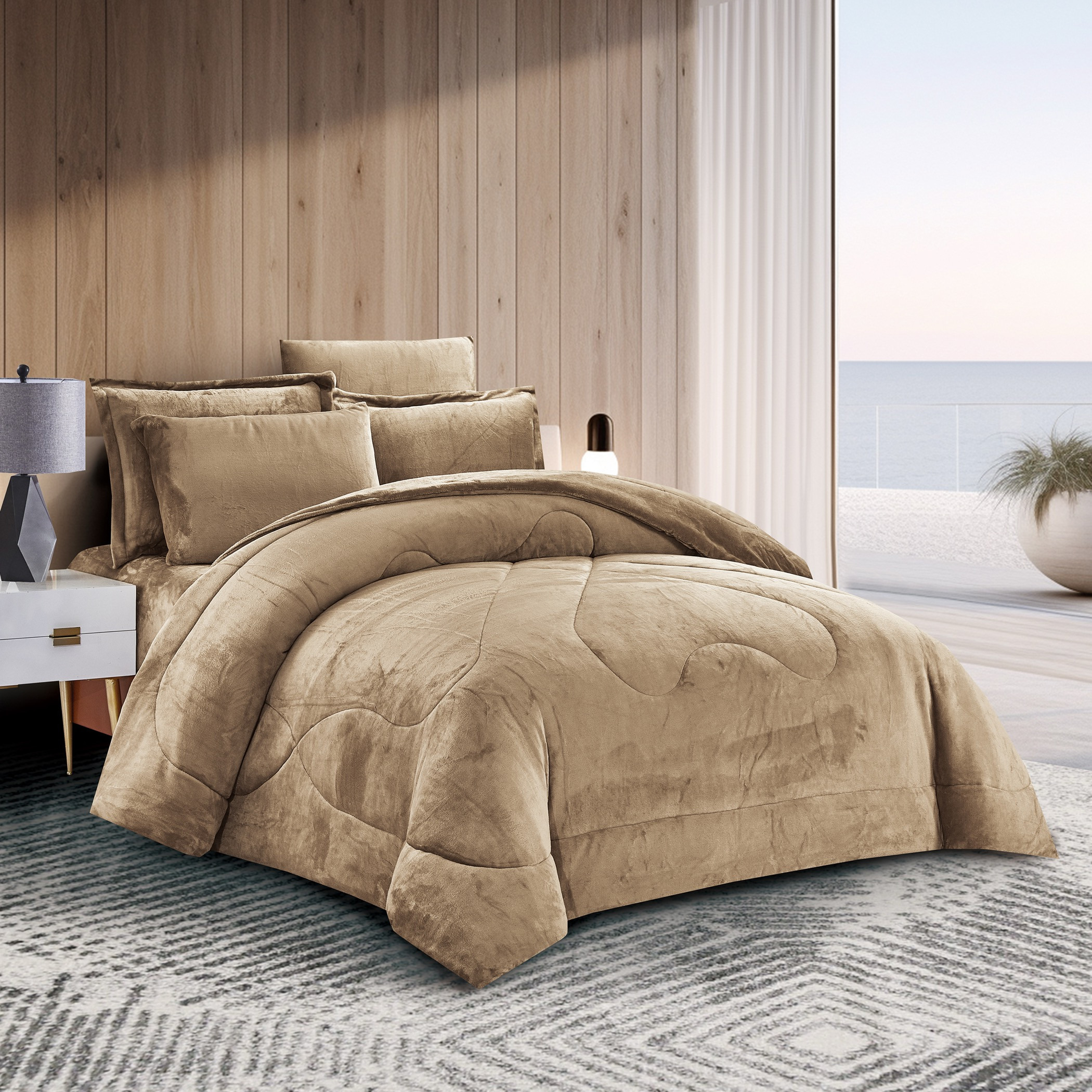 طقم لحاف مخملي مبطن فاخر-household-bedding-comfortersandbedspreads-comforters-image-2