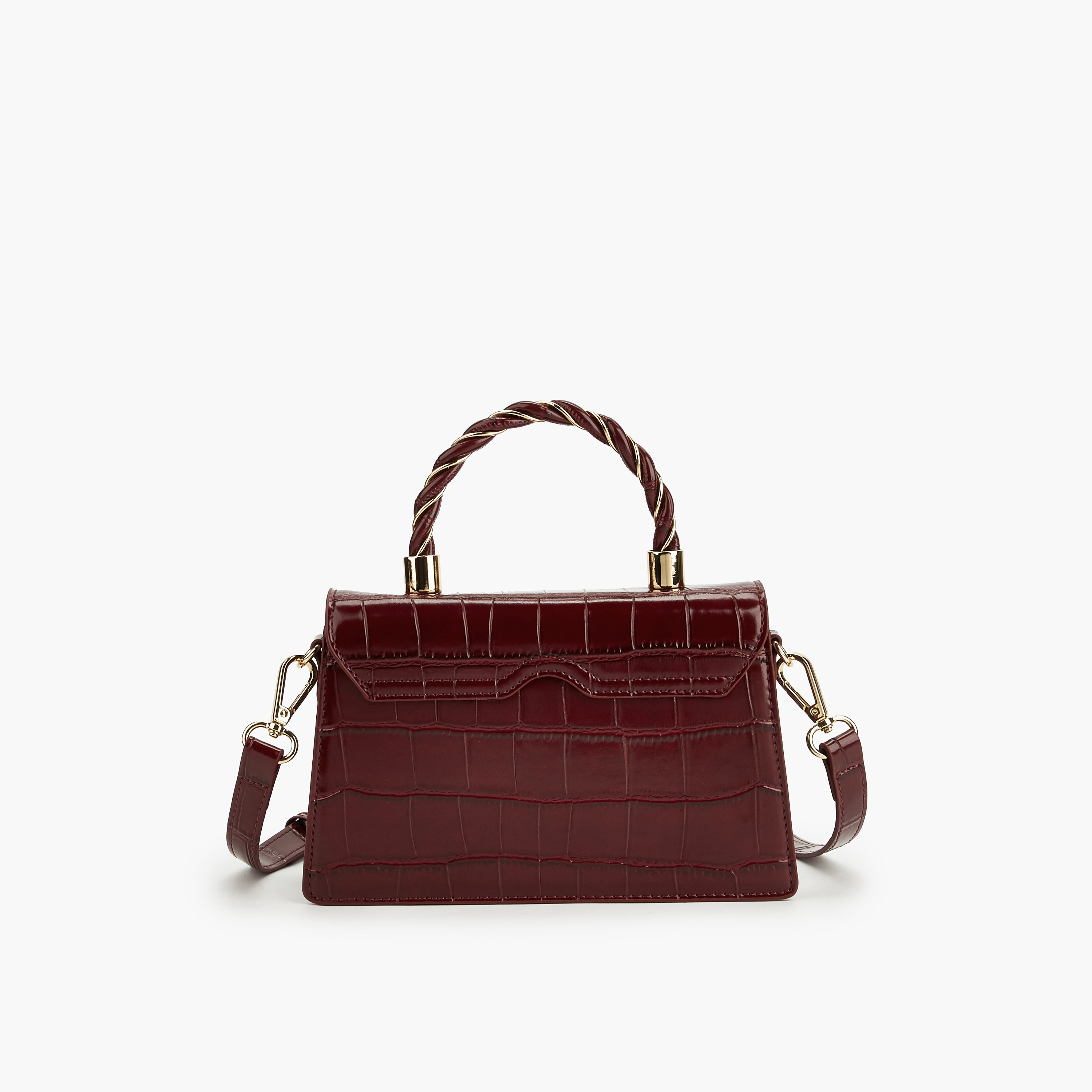 Celeste Textured Satchel Bag with Top Handle-women-bagsandwallets-handbags-image-5