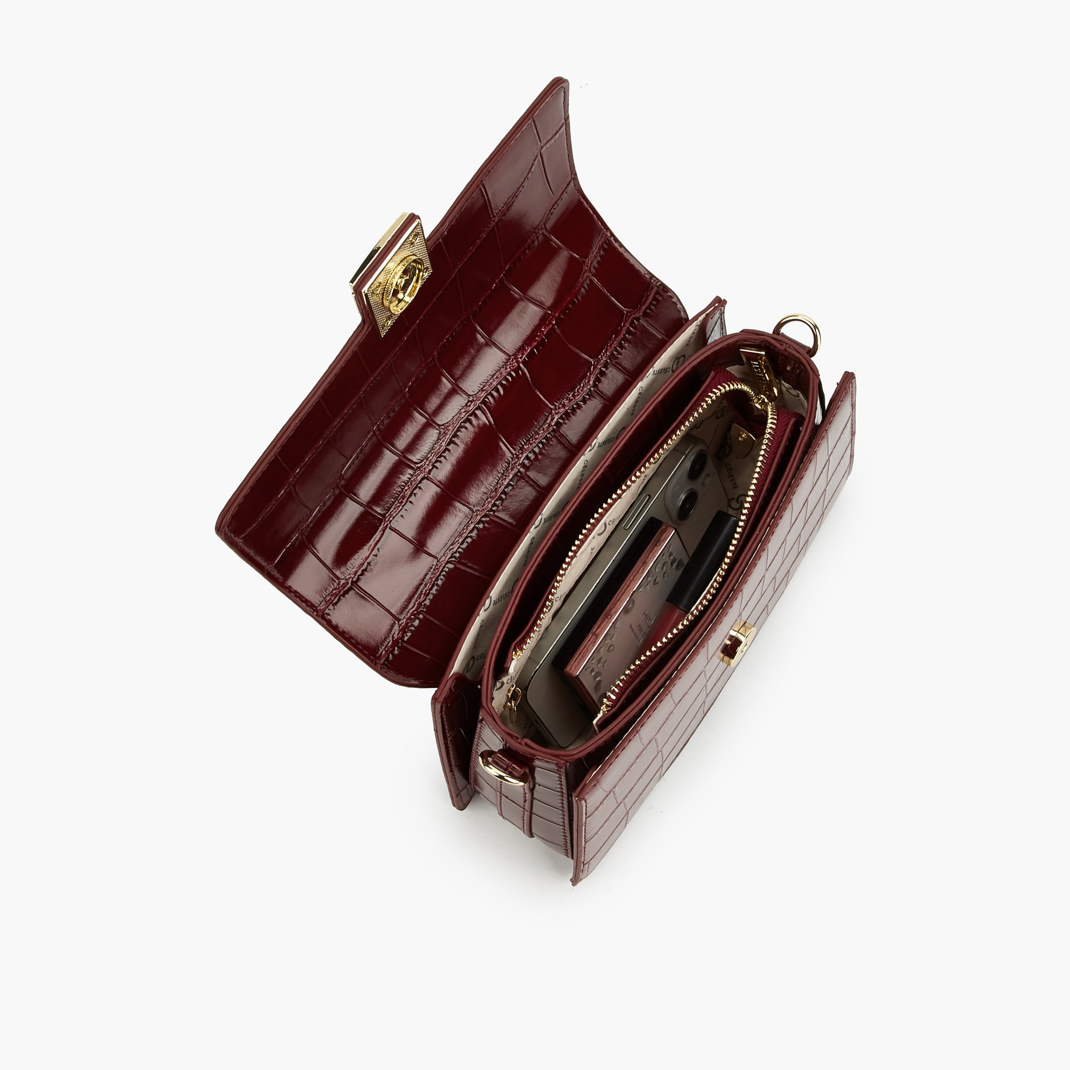 Celeste Textured Satchel Bag with Top Handle-women-bagsandwallets-handbags-image-7