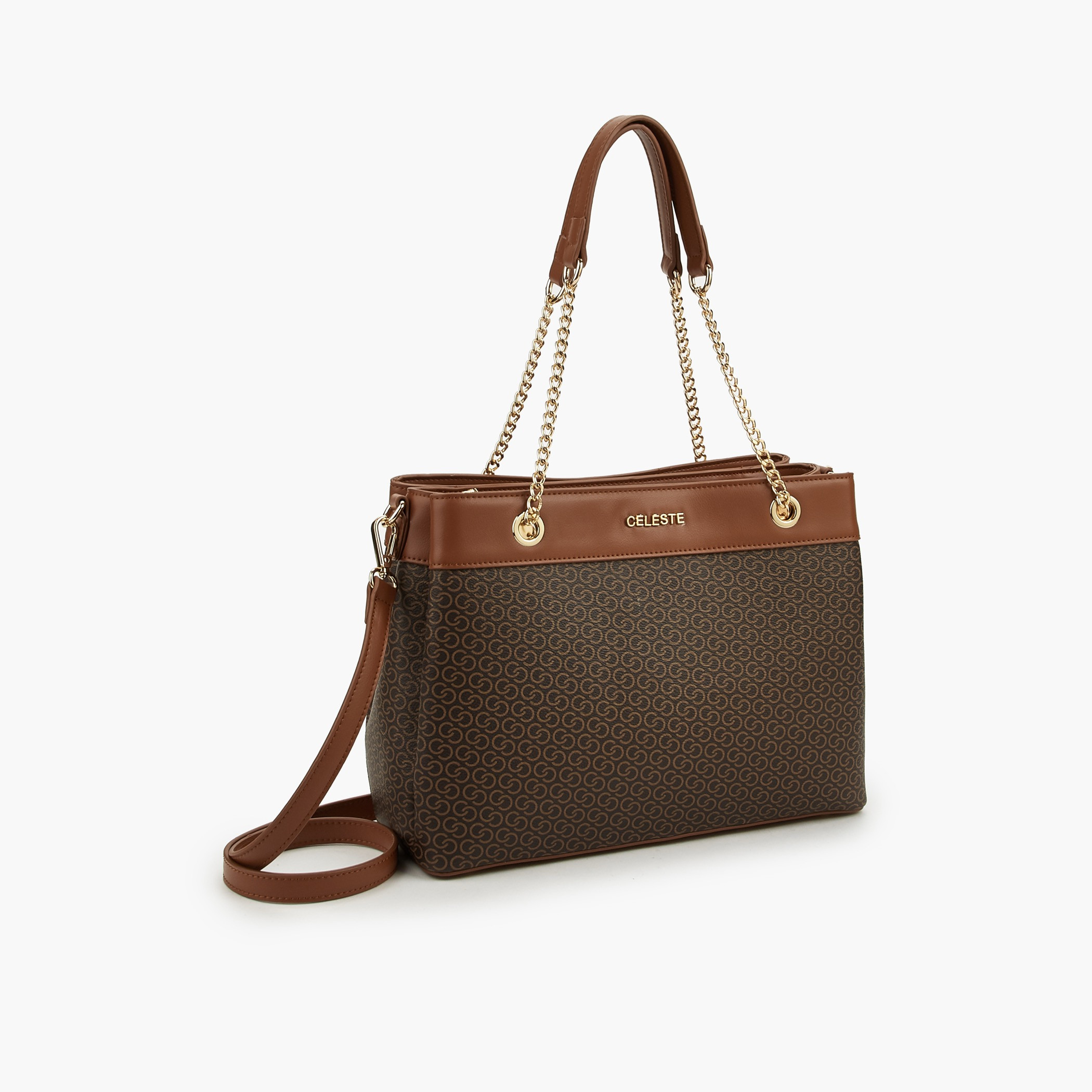 Celeste Monogram Print Tote Bag with Detachable Strap-women-bagsandwallets-handbags-image-3