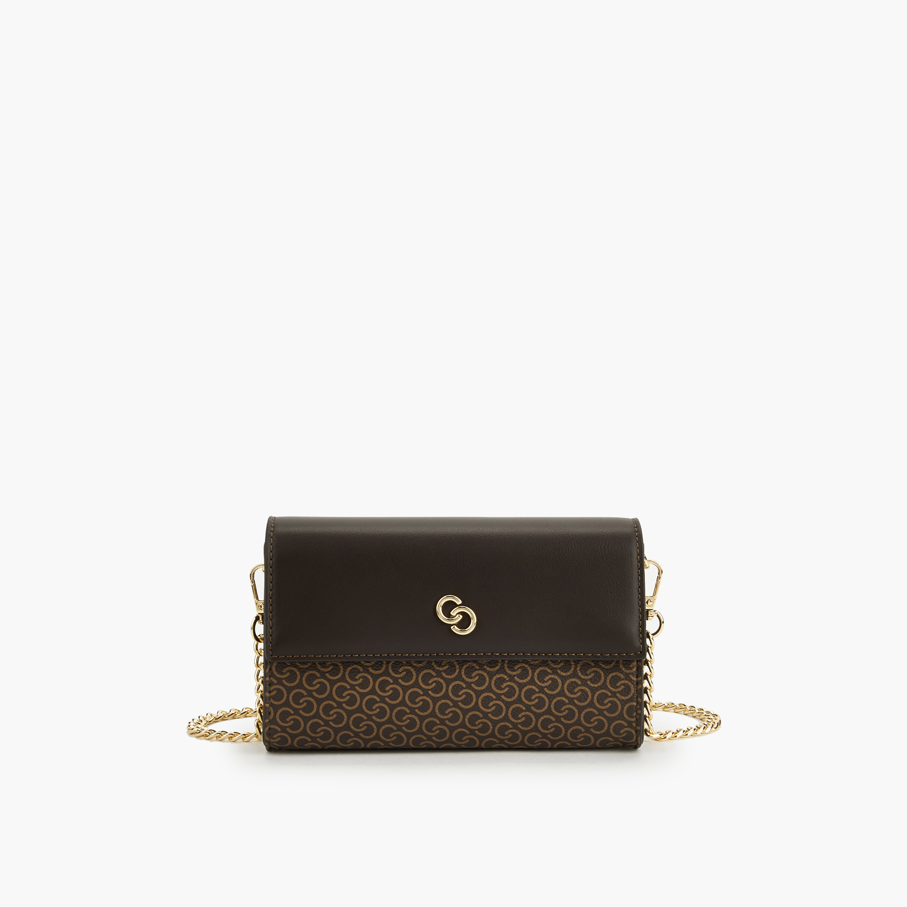Celeste Monogram Print Clutch with Chain Strap-women-bagsandwallets-handbags-image-1