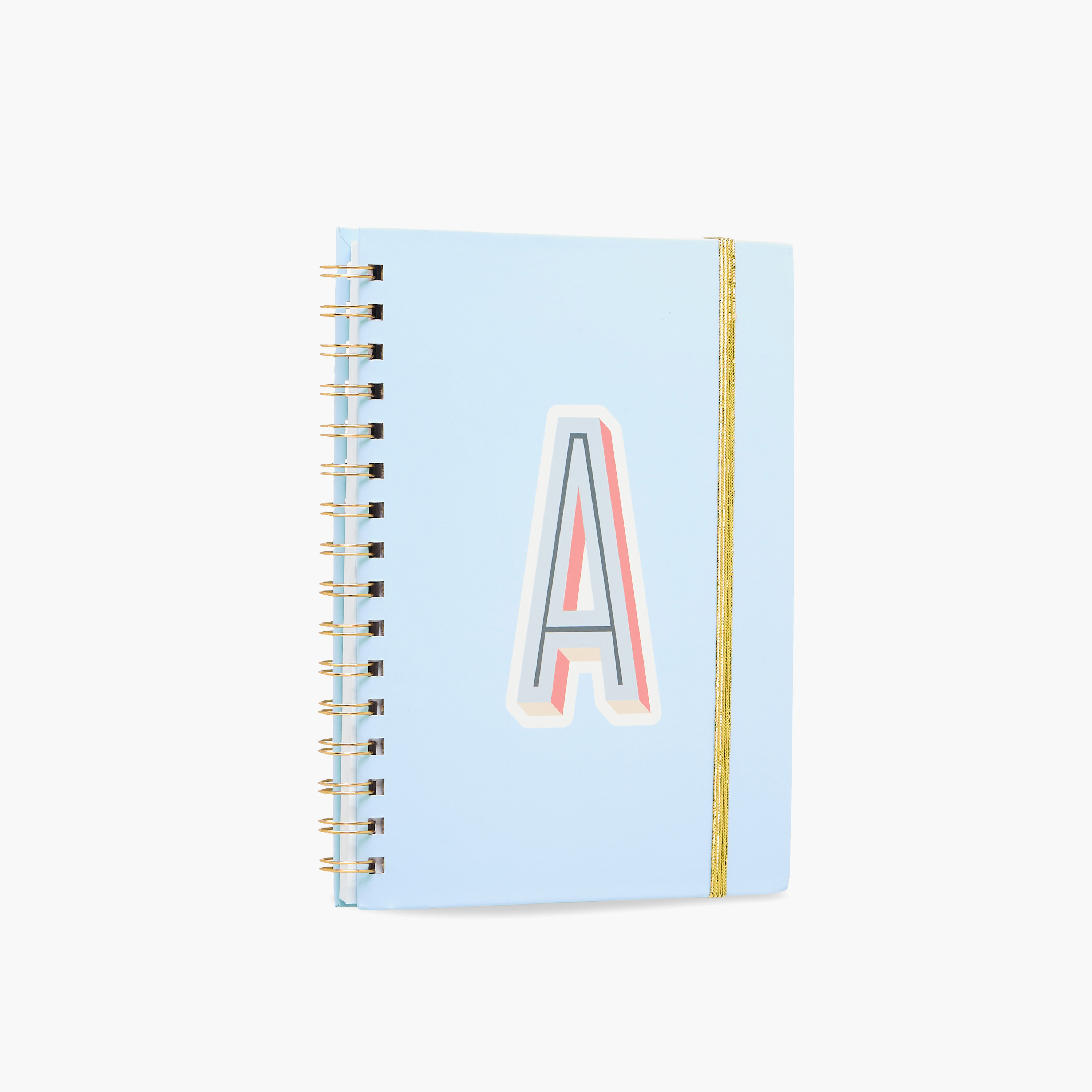 Initial A Print Notebook with Spiral Binding - 80 Pages-school-stationery-notebooks-image-1