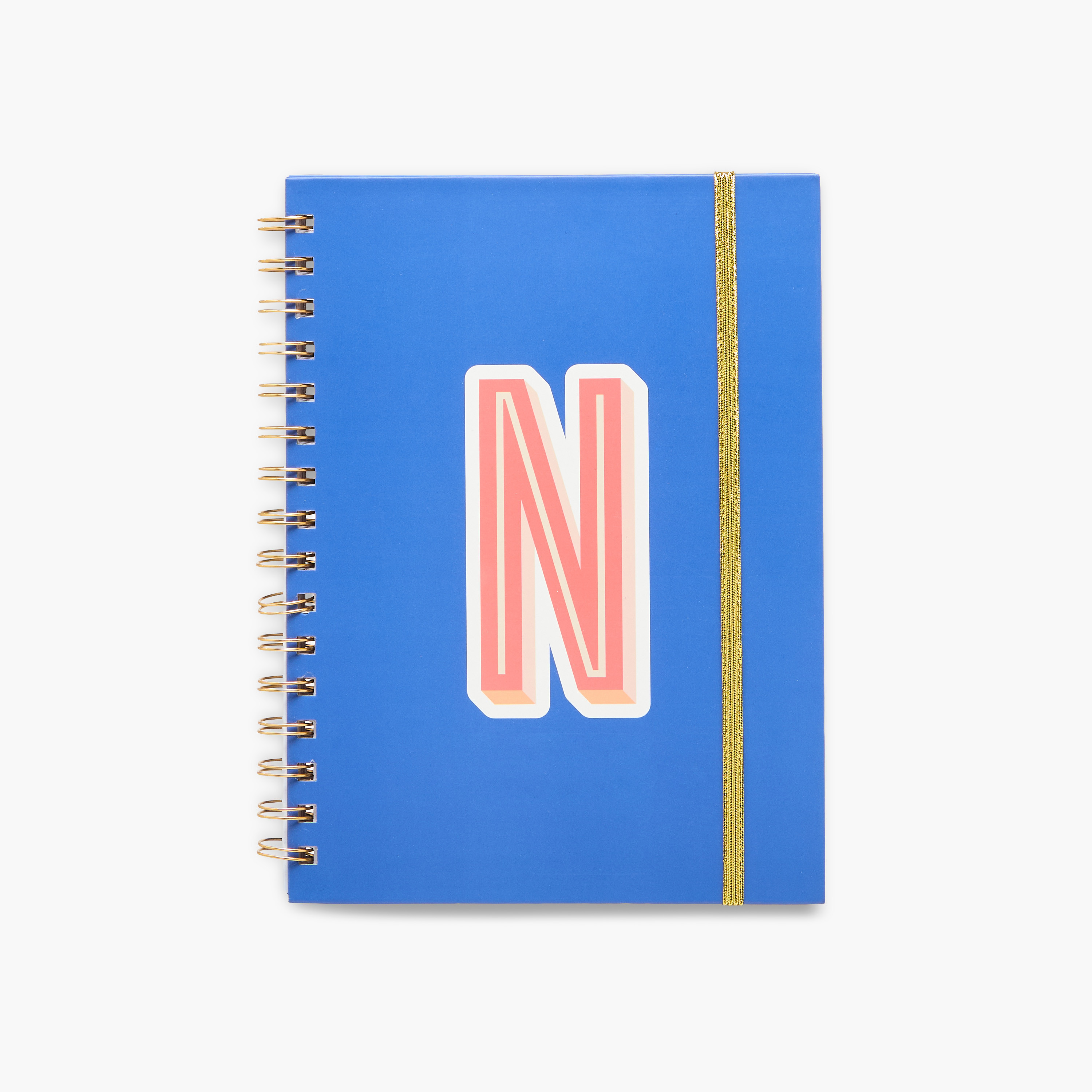 Initial N Print Notebook with Spiral Binding - 80 Pages-school-stationery-notebooks-image-1