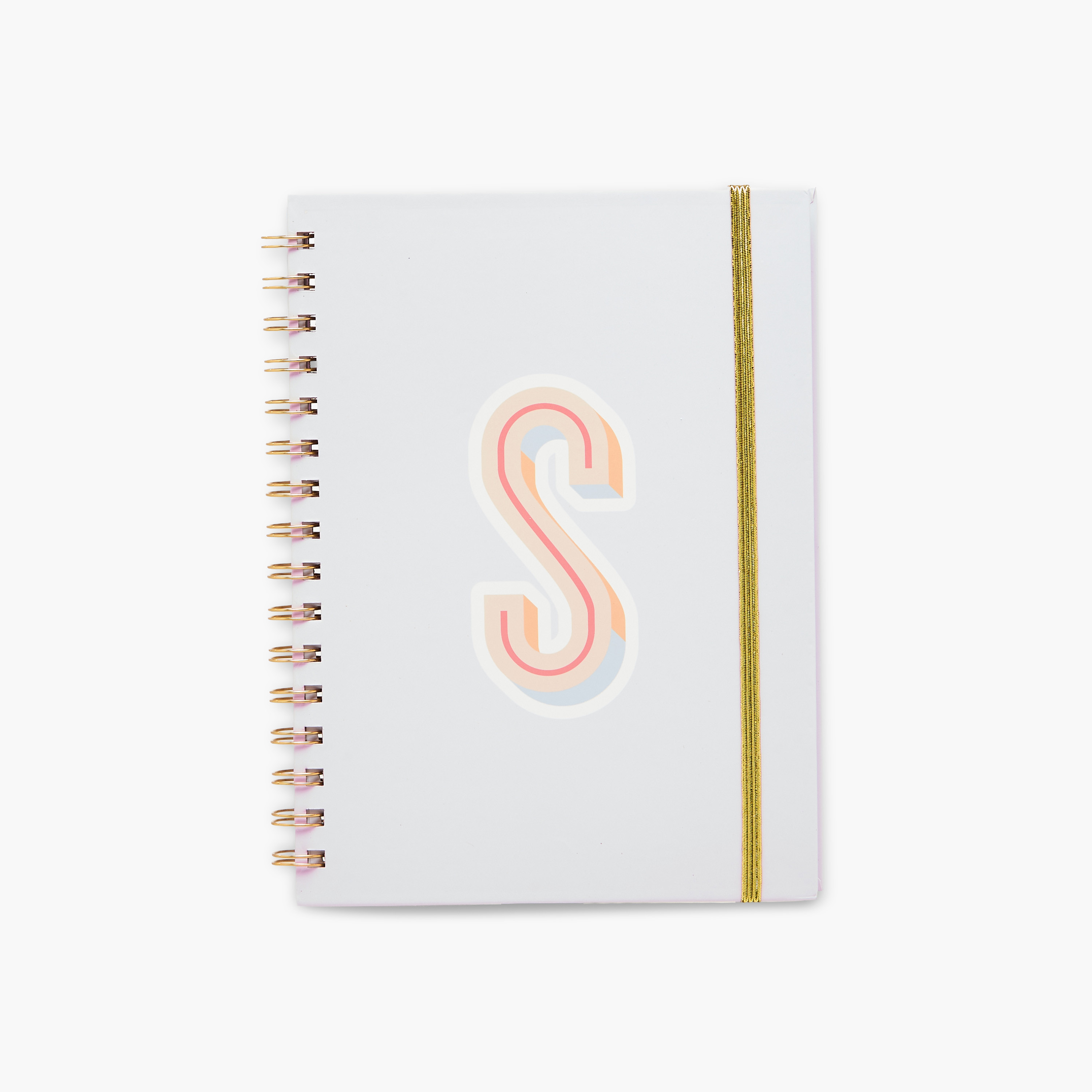 Initial 'S' Print Notebook with Spiral Binding - 80 Pages-school-stationery-notebooks-image-1