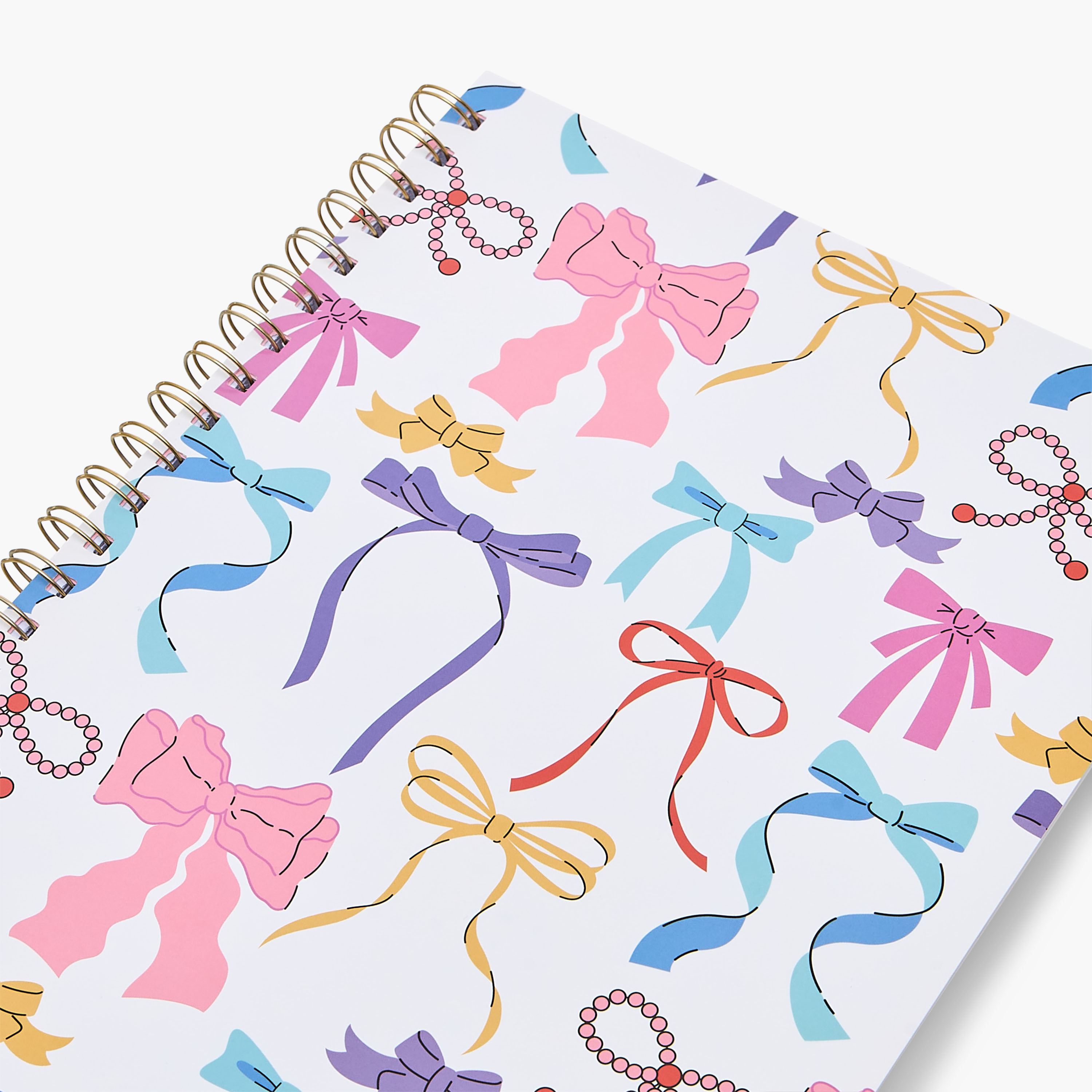 Bow Print A4 Notebook with Spiral Binding - 60 Pages-school-stationery-notebooks-image-3