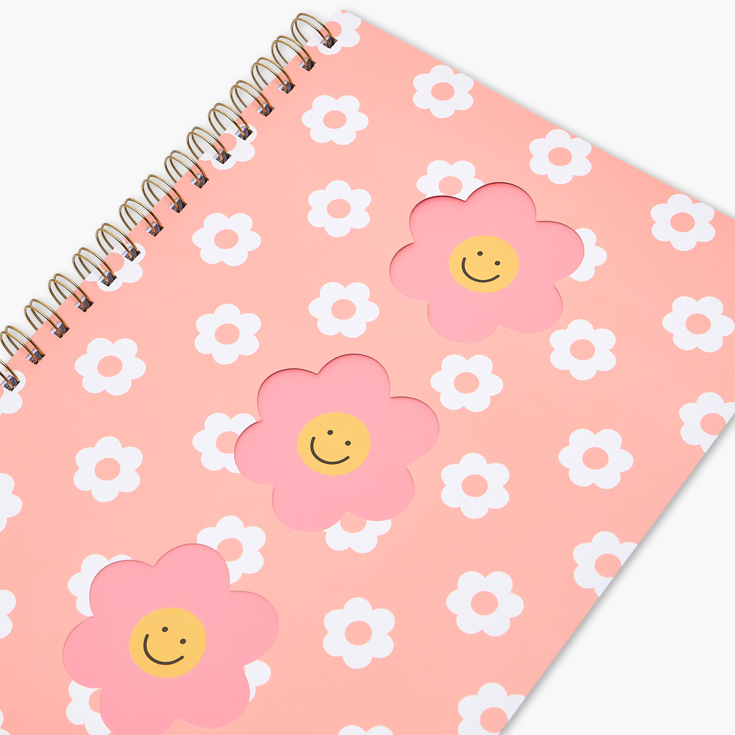 Smiley Flower Print A4 Notebook with Spiral Binding - 60 Pages-school-stationery-notebooks-image-3