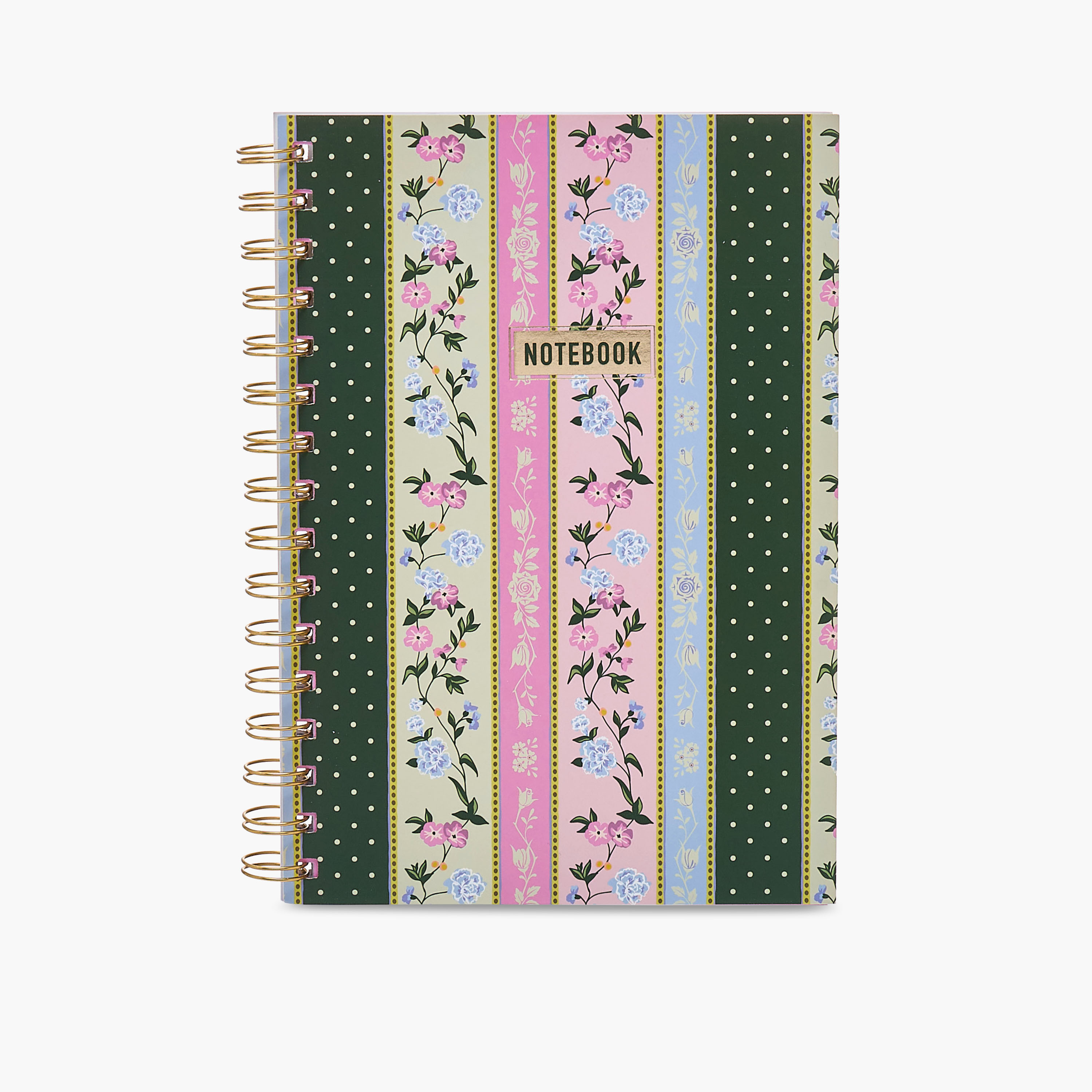 Floral Pattern Print A5 Notebook with Spiral Binding - 60 Pages-school-stationery-notebooks-image-1