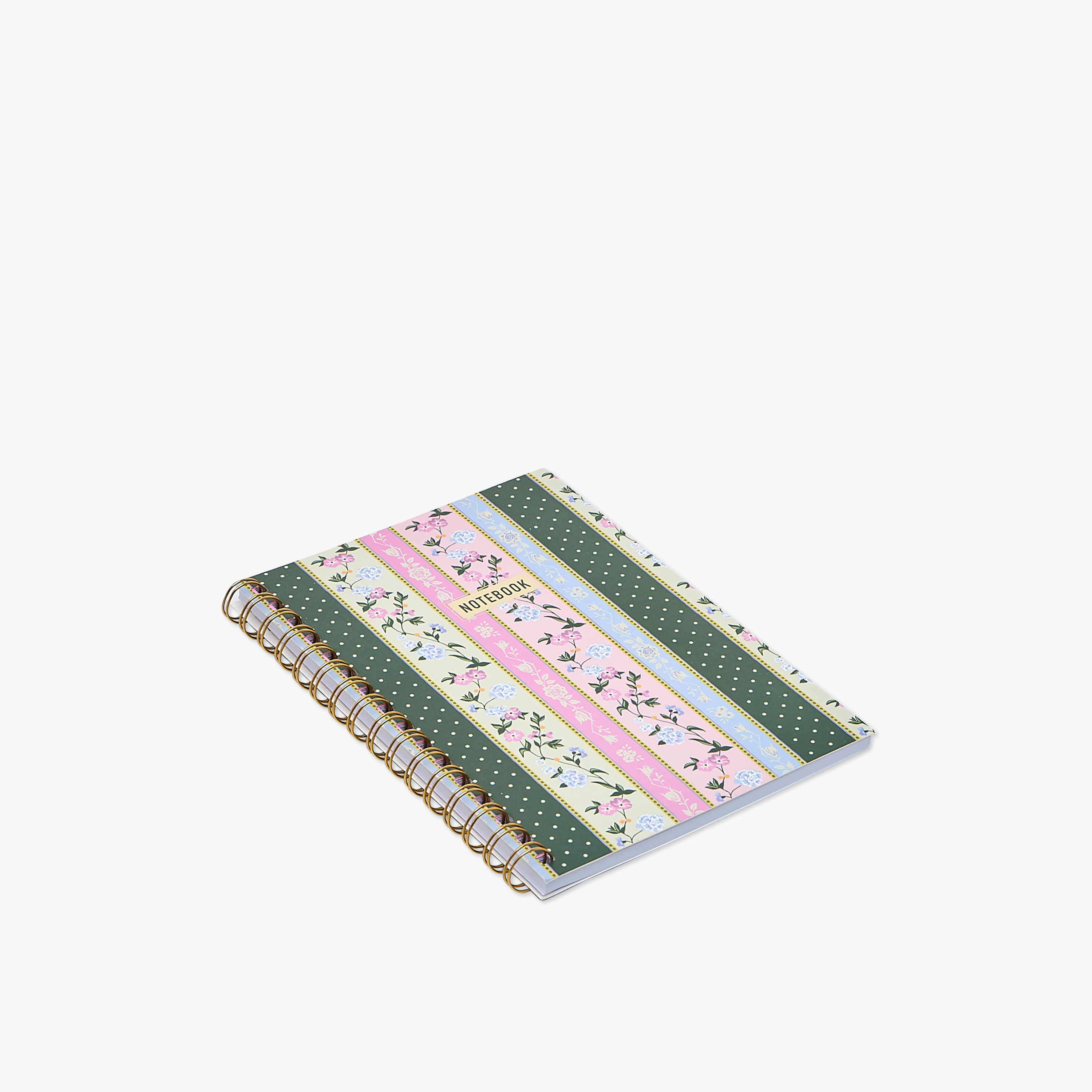 Floral Pattern Print A5 Notebook with Spiral Binding - 60 Pages-school-stationery-notebooks-image-2