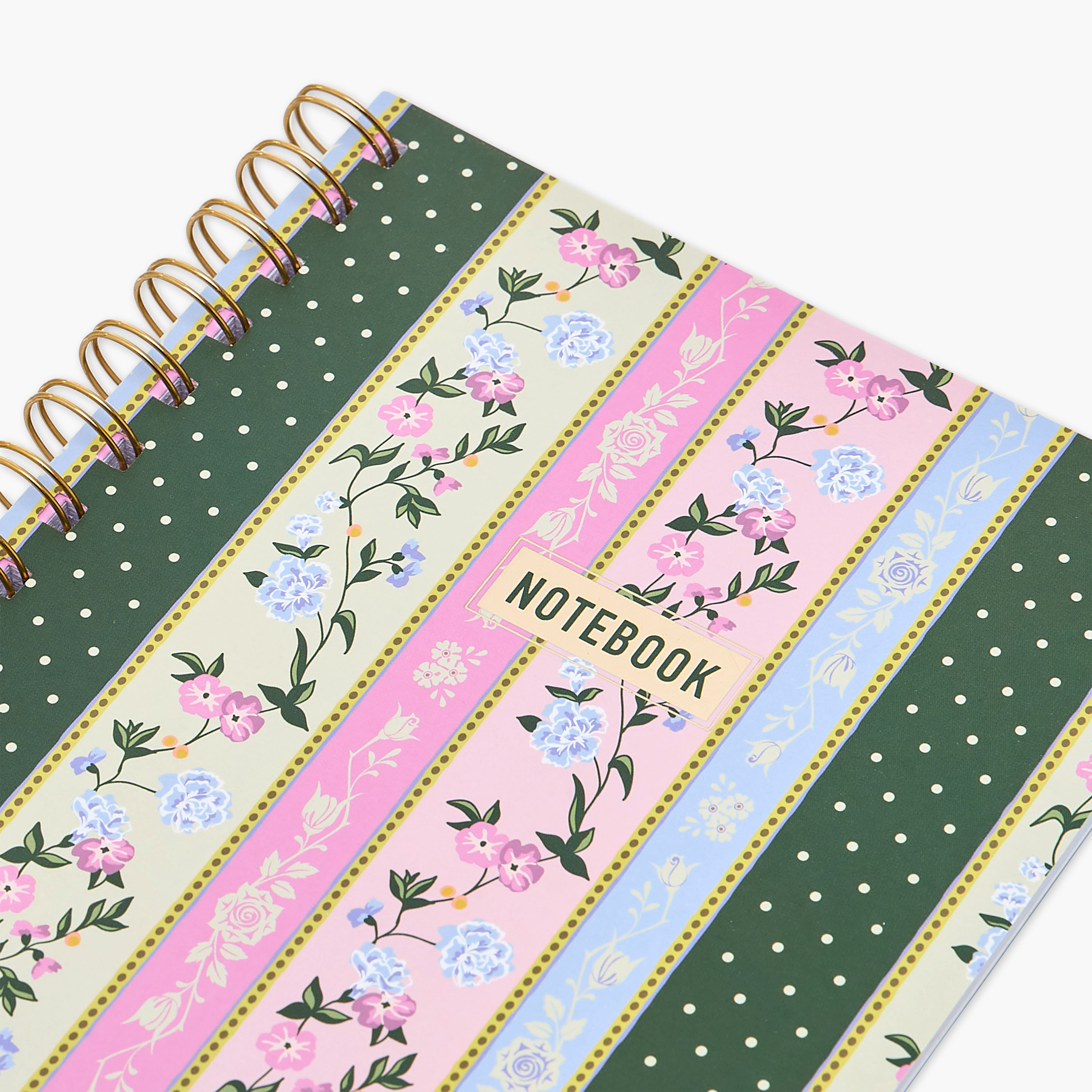 Floral Pattern Print A5 Notebook with Spiral Binding - 60 Pages-school-stationery-notebooks-image-3