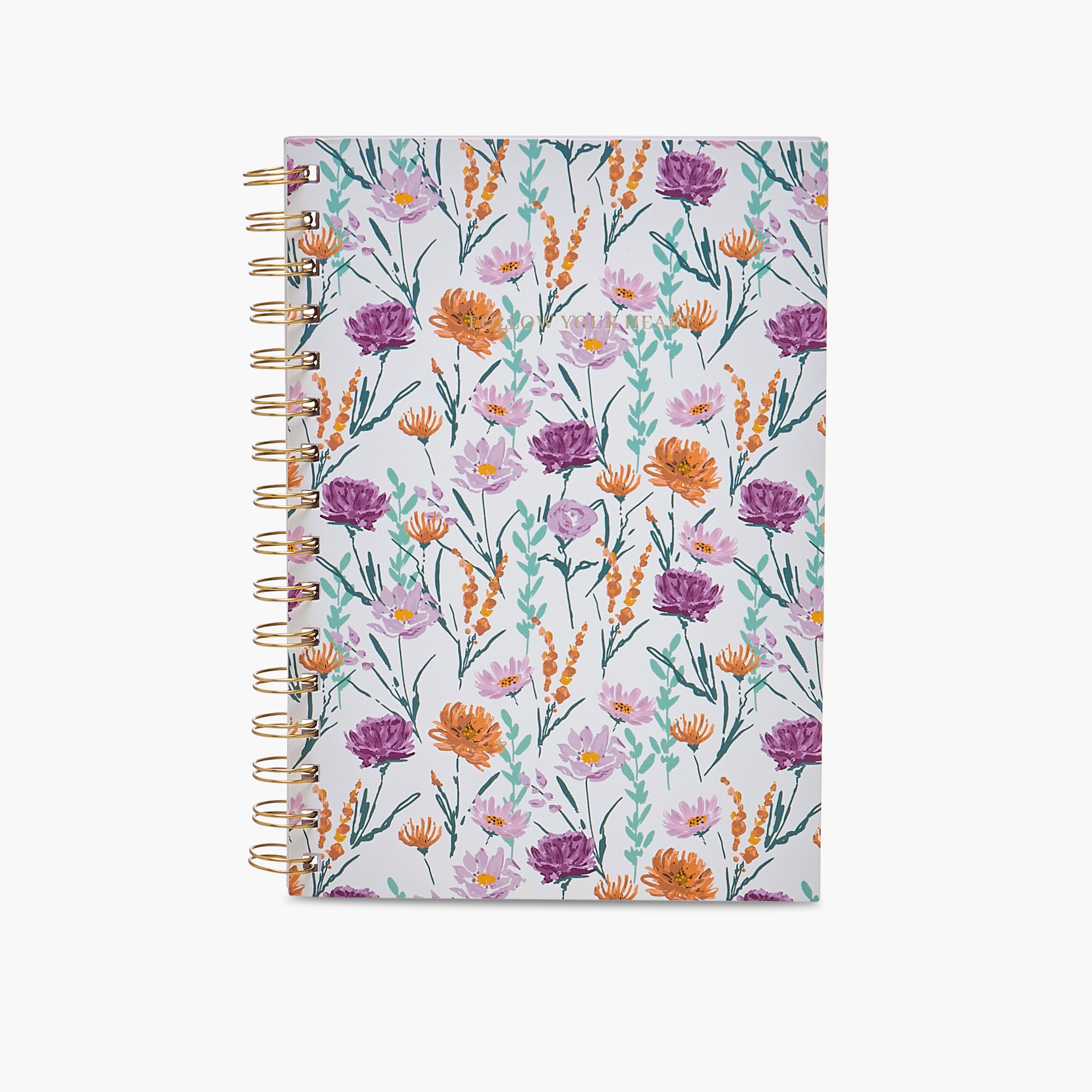 Floral Print A5 Notebook with Spiral Binding - 60 Pages-school-stationery-notebooks-image-1