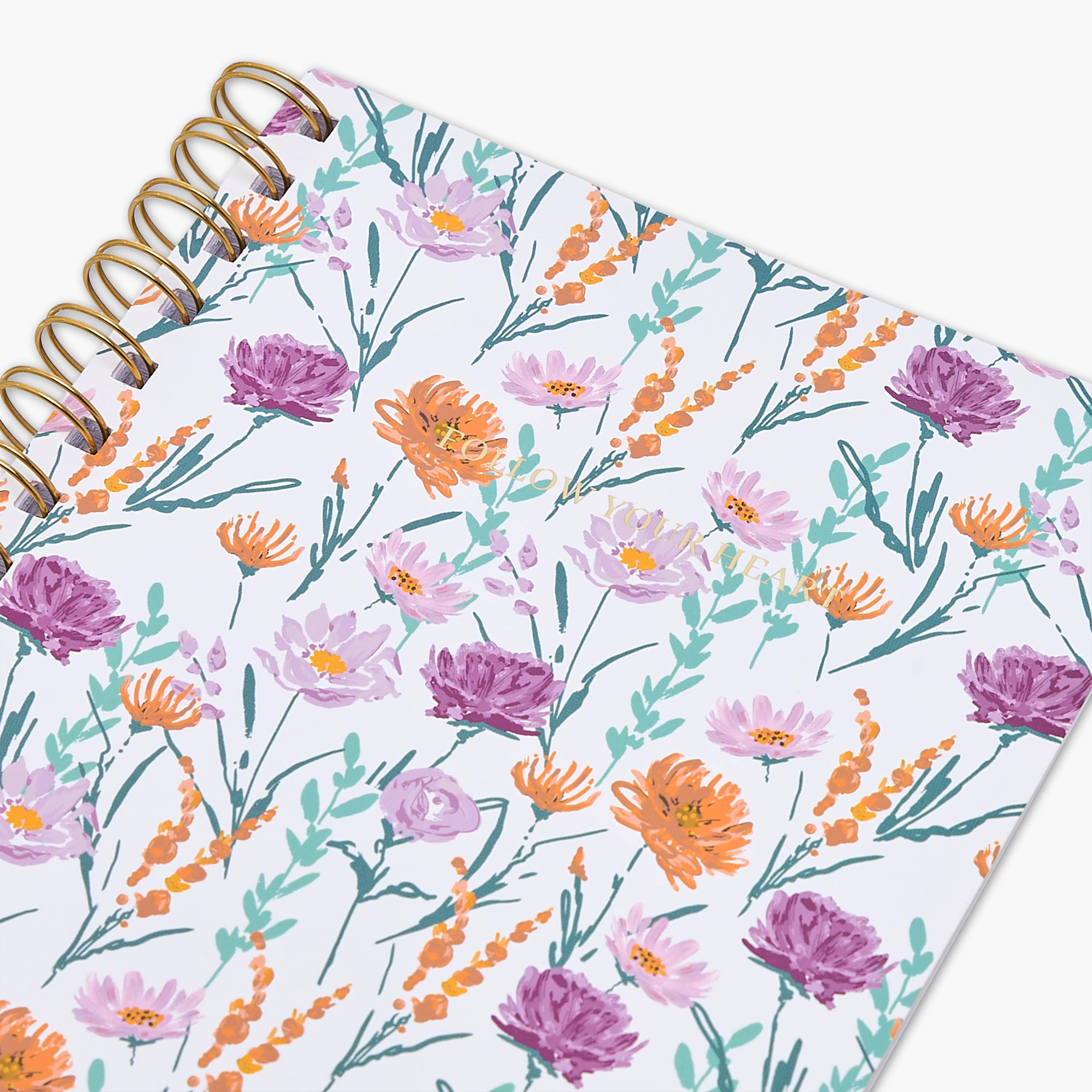 Floral Print A5 Notebook with Spiral Binding - 60 Pages-school-stationery-notebooks-image-3