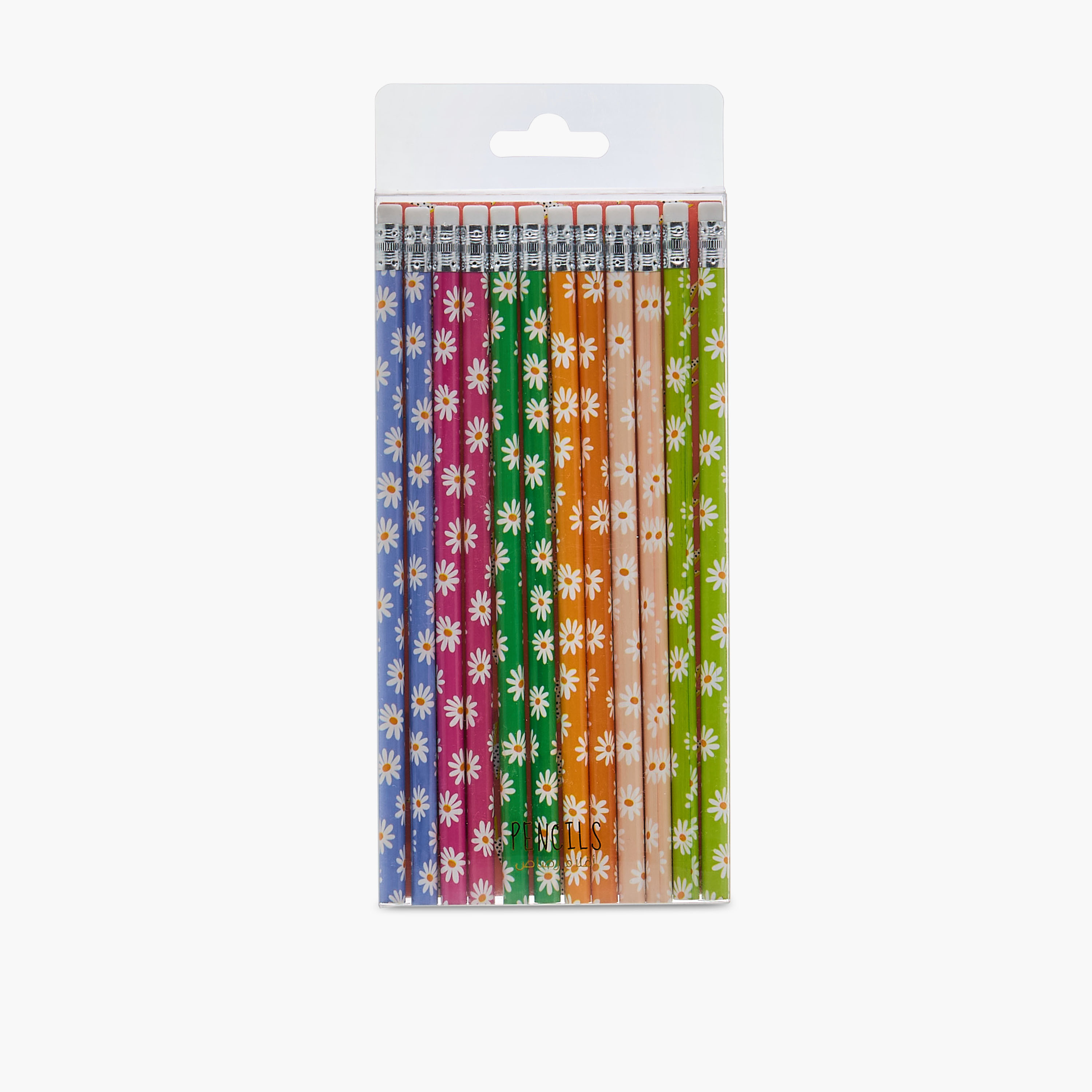 Pack of 12 Floral Print Pencil with Eraser - HB-school-stationery-pensandpencils-image-5