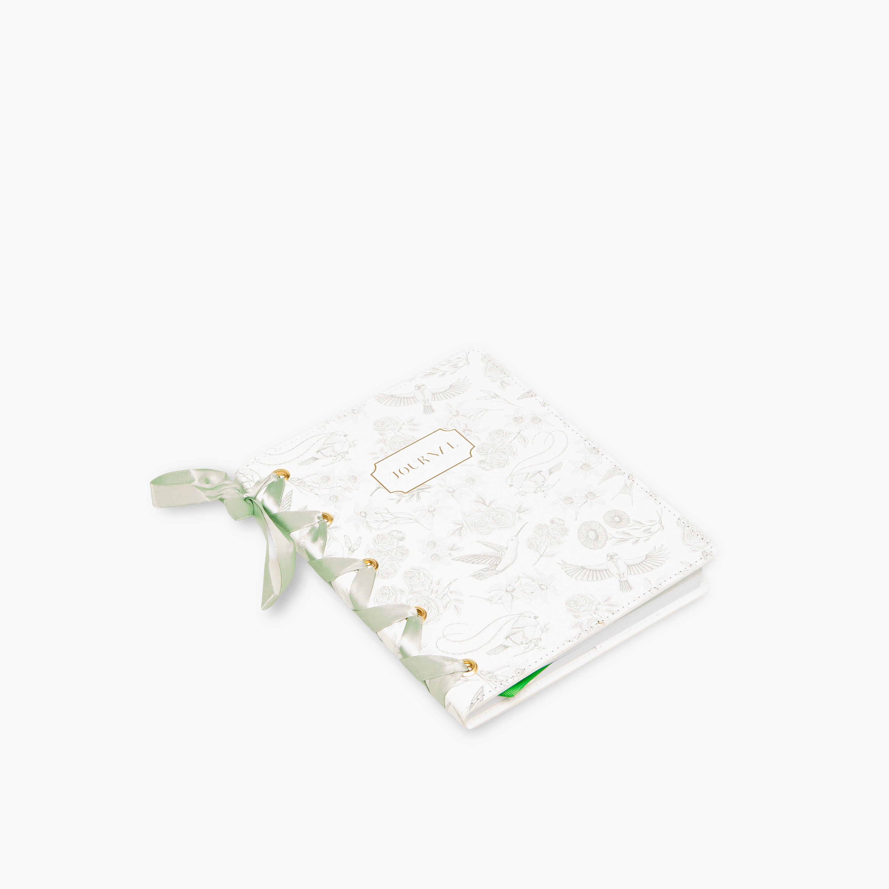 Bird Print Hardcover Journal with Ribbon Binding - 80 Pages-school-stationery-notebooks-image-3