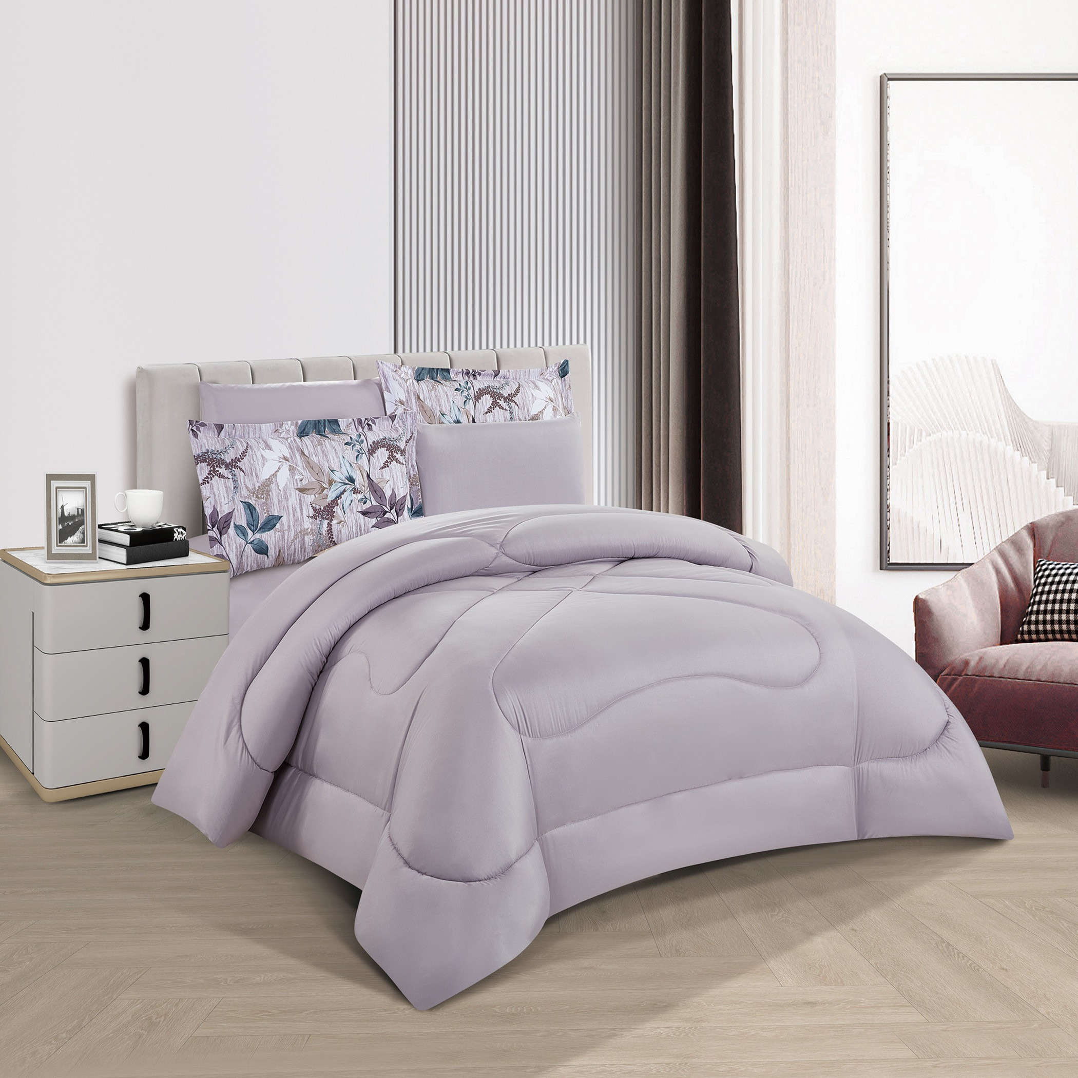 طقم لحاف مطبوع وجهين كينج-household-bedding-comfortersandbedspreads-comforters-image-2