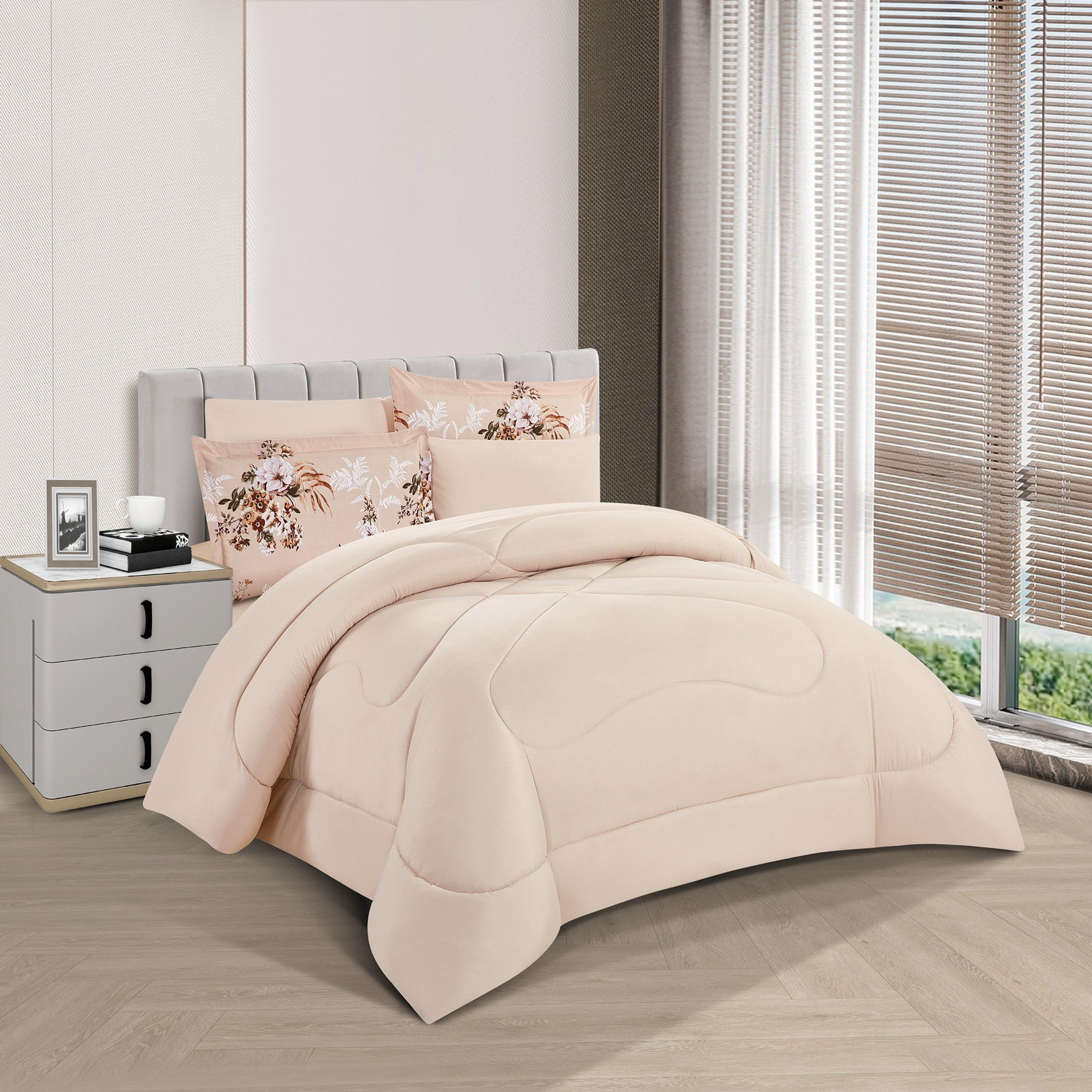 طقم لحاف ملكي مزهر قابل للعكس-household-bedding-comfortersandbedspreads-comforters-image-2