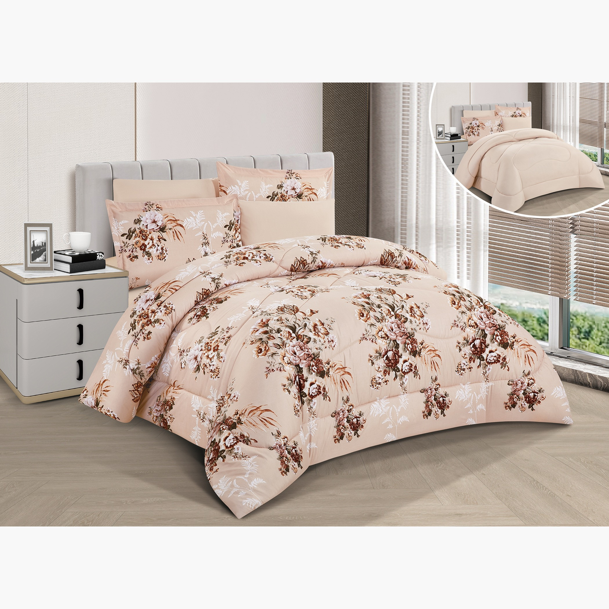 طقم لحاف ملكي مزهر قابل للعكس-household-bedding-comfortersandbedspreads-comforters-image-7