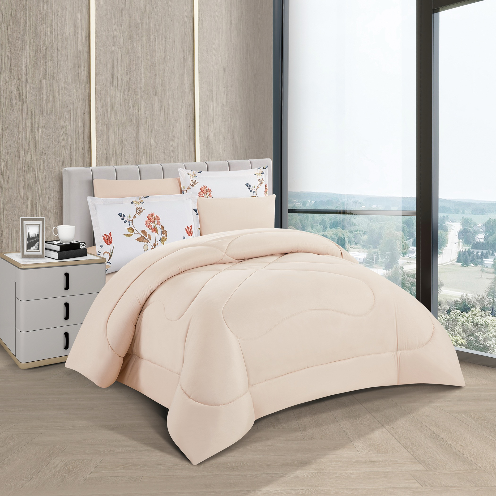 Floral Reversible Comforter Set-household-bedding-comfortersandbedspreads-comforters-image-2